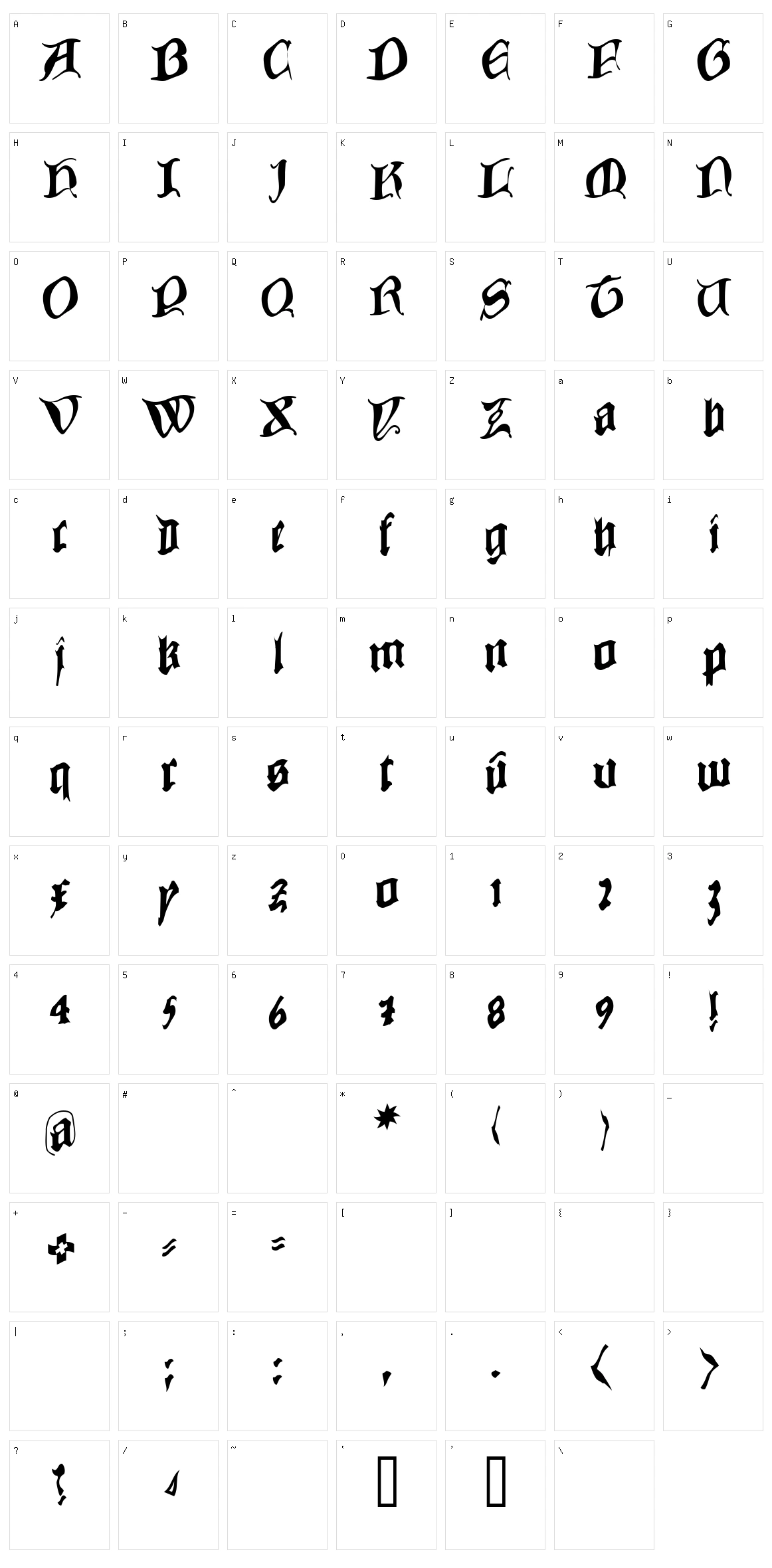 Cowboy Caxton Character Set