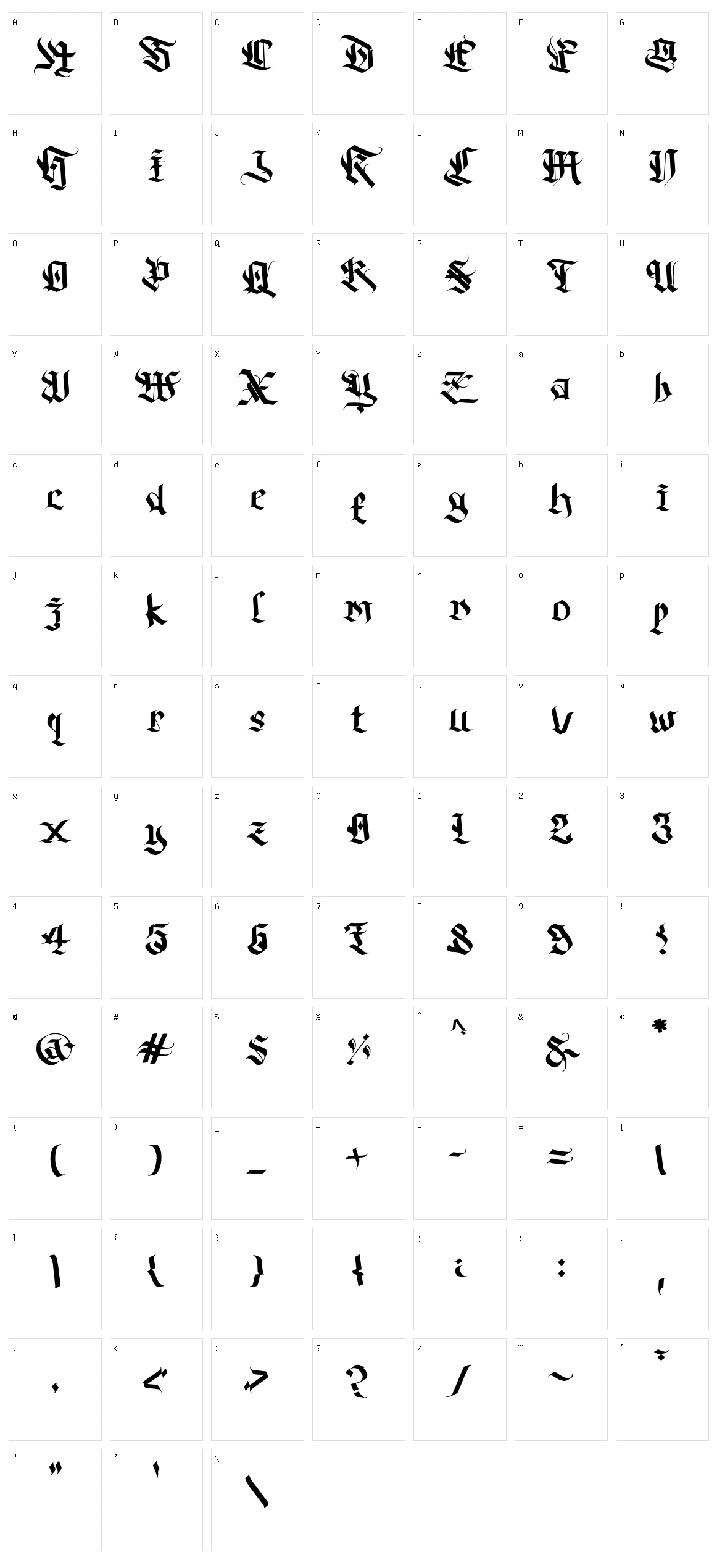 Dark Guitar Character Set
