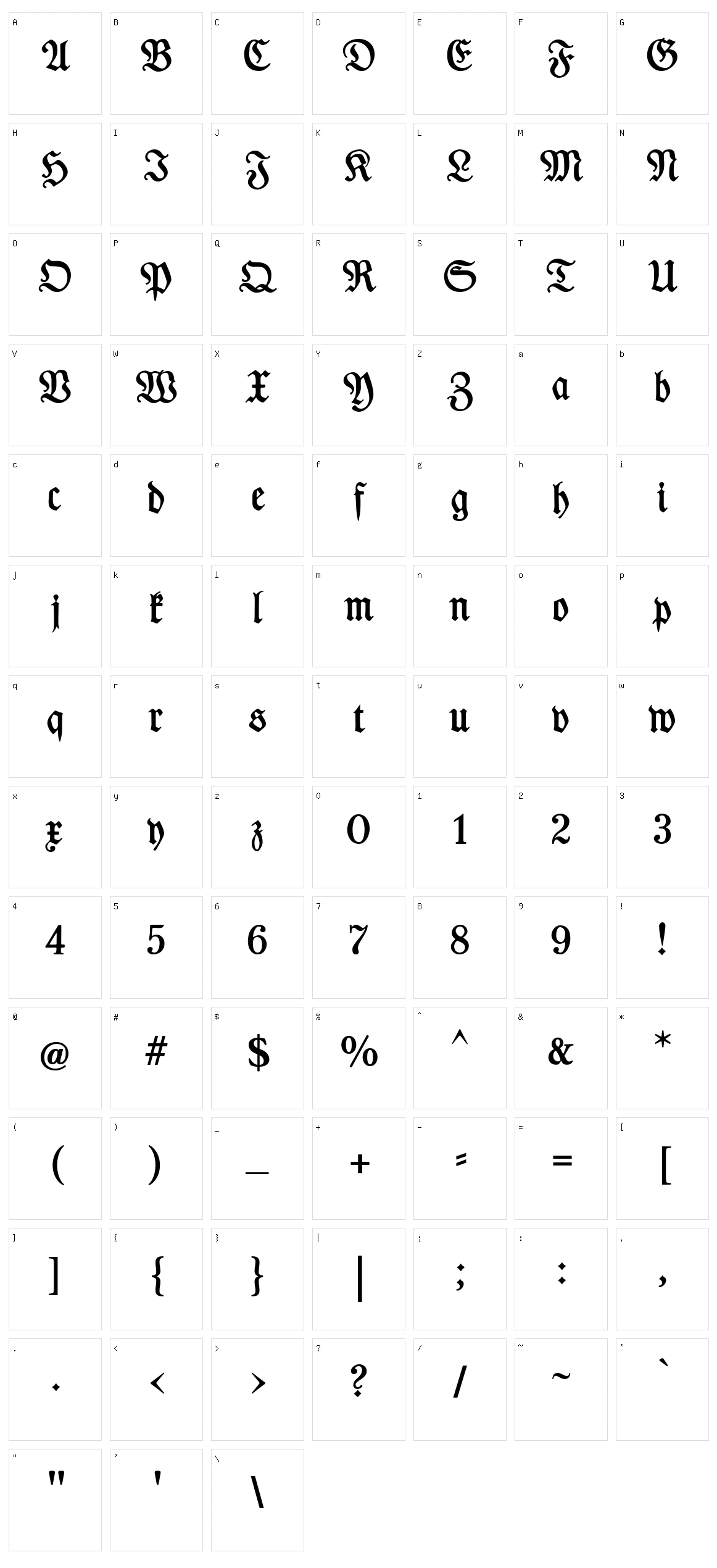 Des Malers Fraktur Character Set
