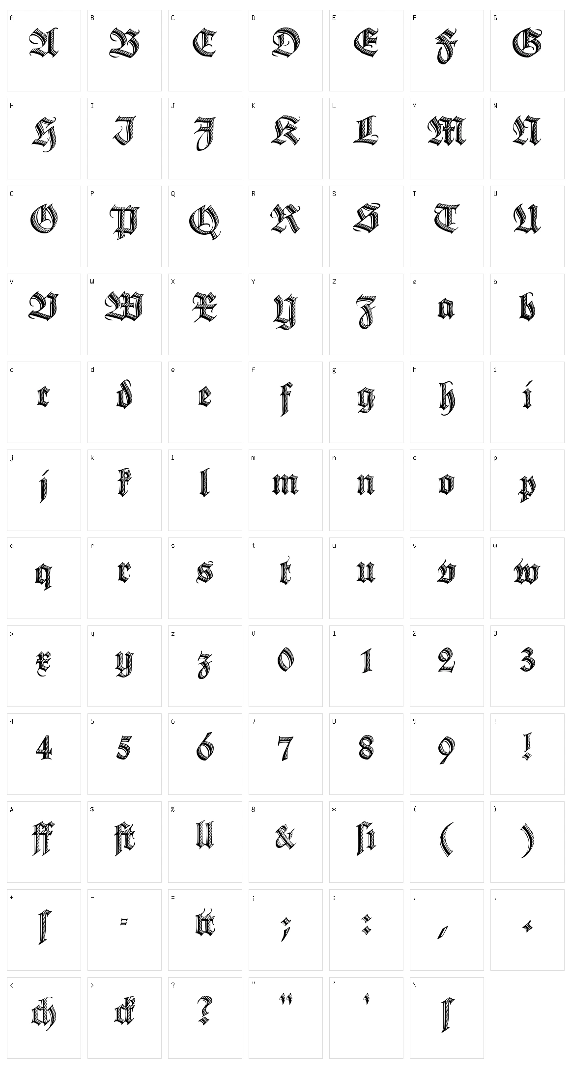 Deutsche Zierschrift Character Set