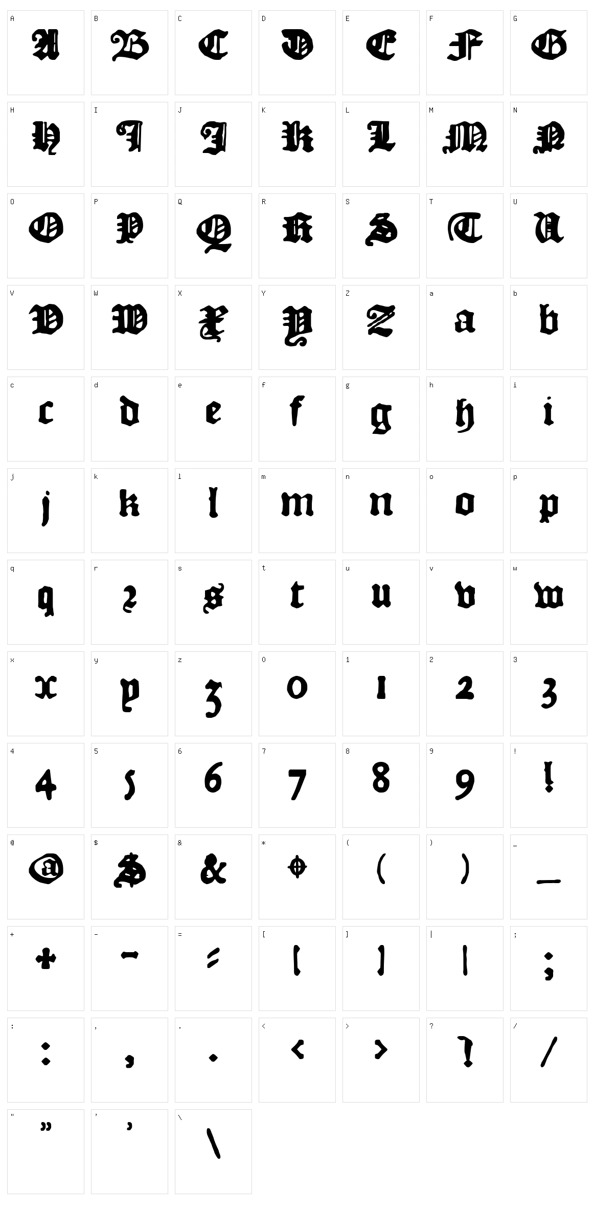 DK Courant Character Set