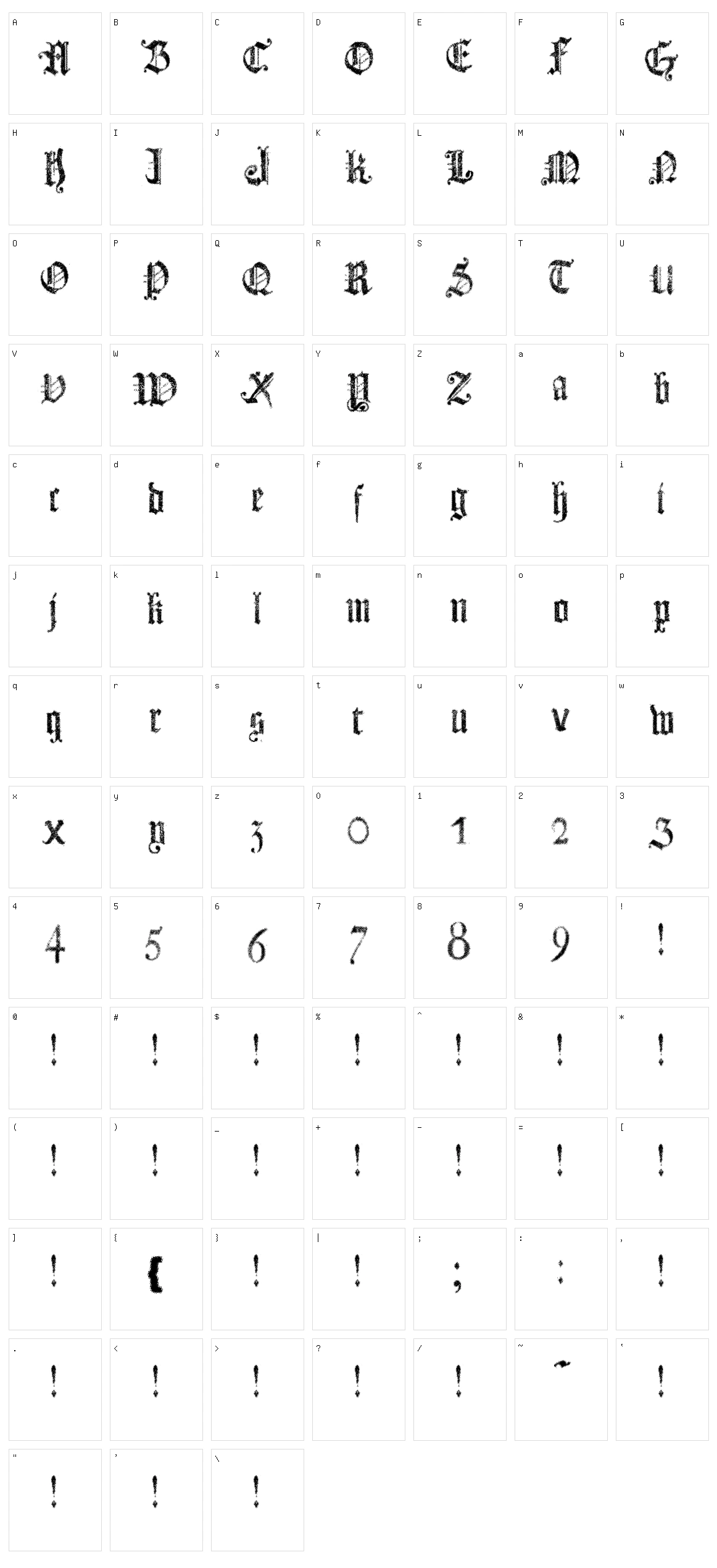 Dots Land Gotika Character Set