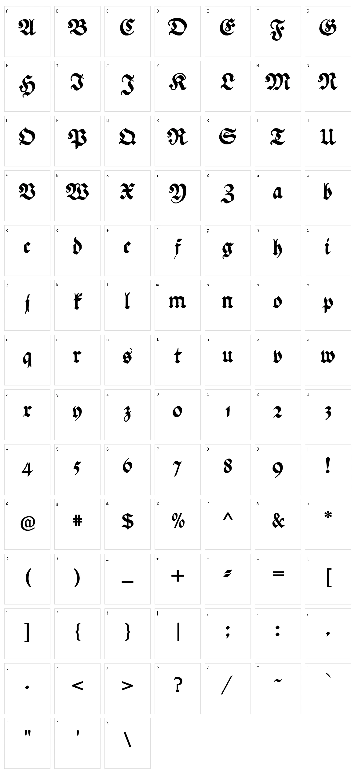 Ehmcke Federfraktur Character Set