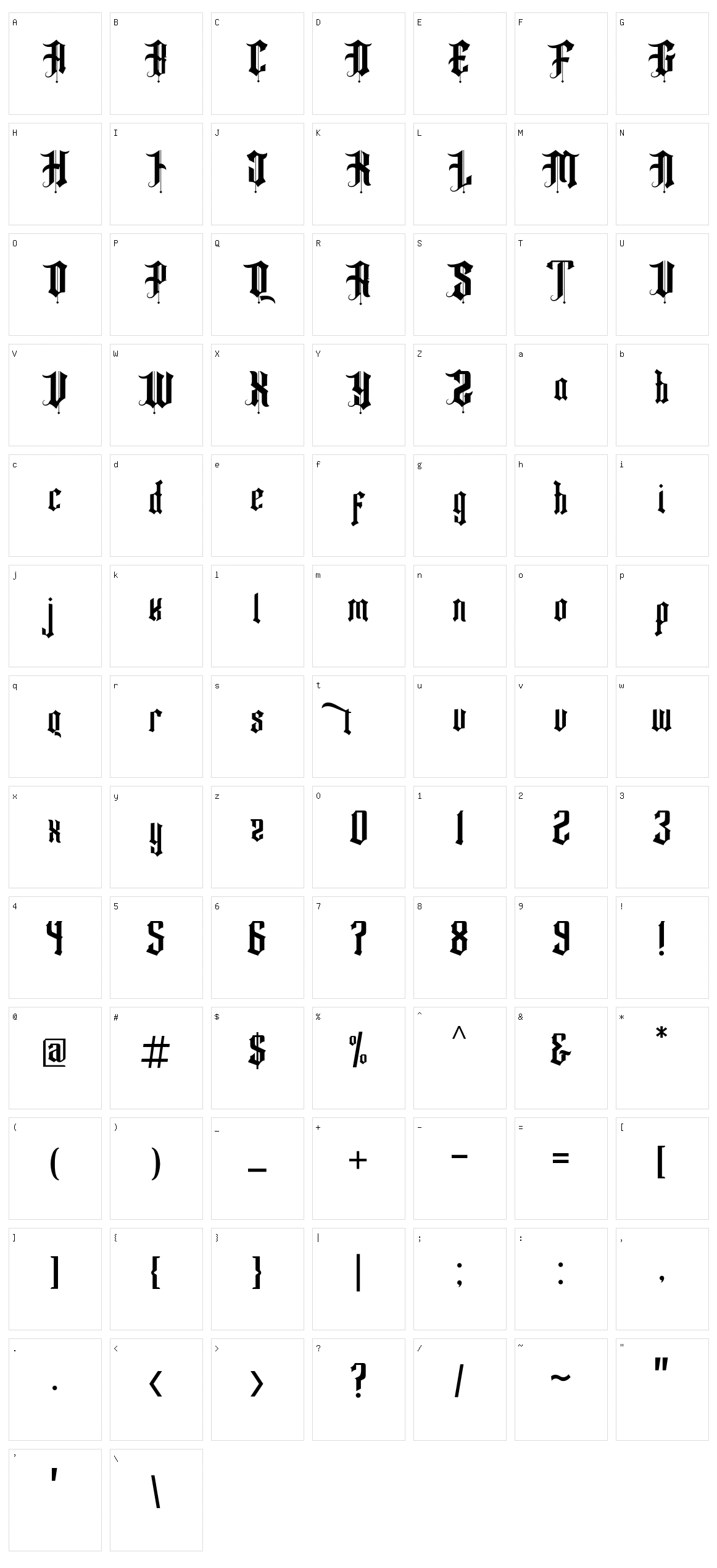 Fancy Quisley Character Set