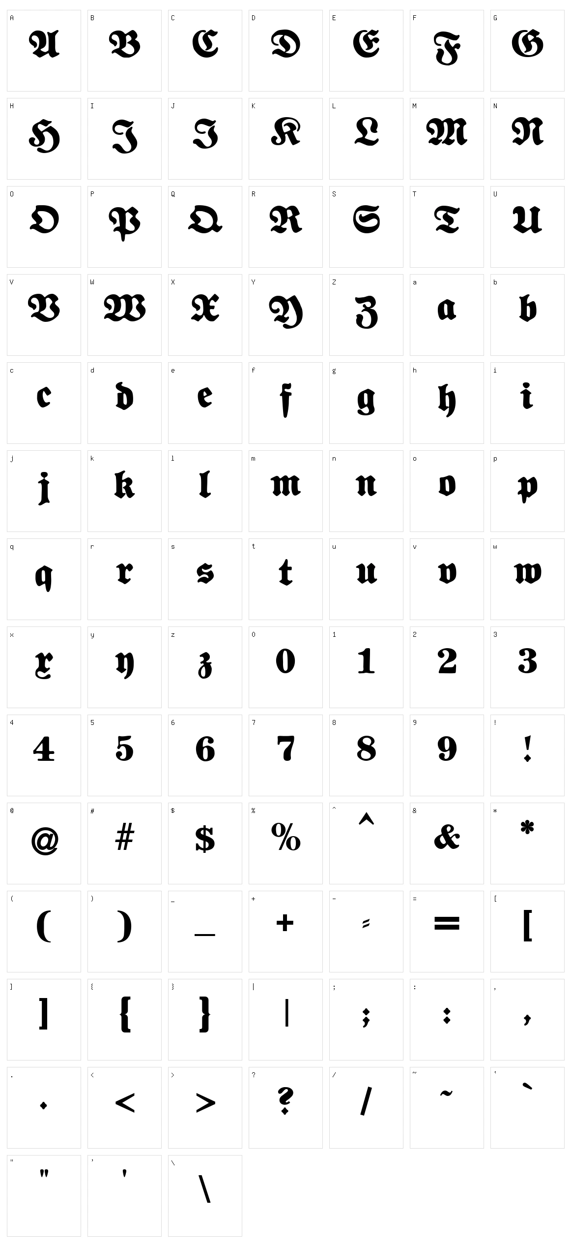 Fette National Fraktur Character Set
