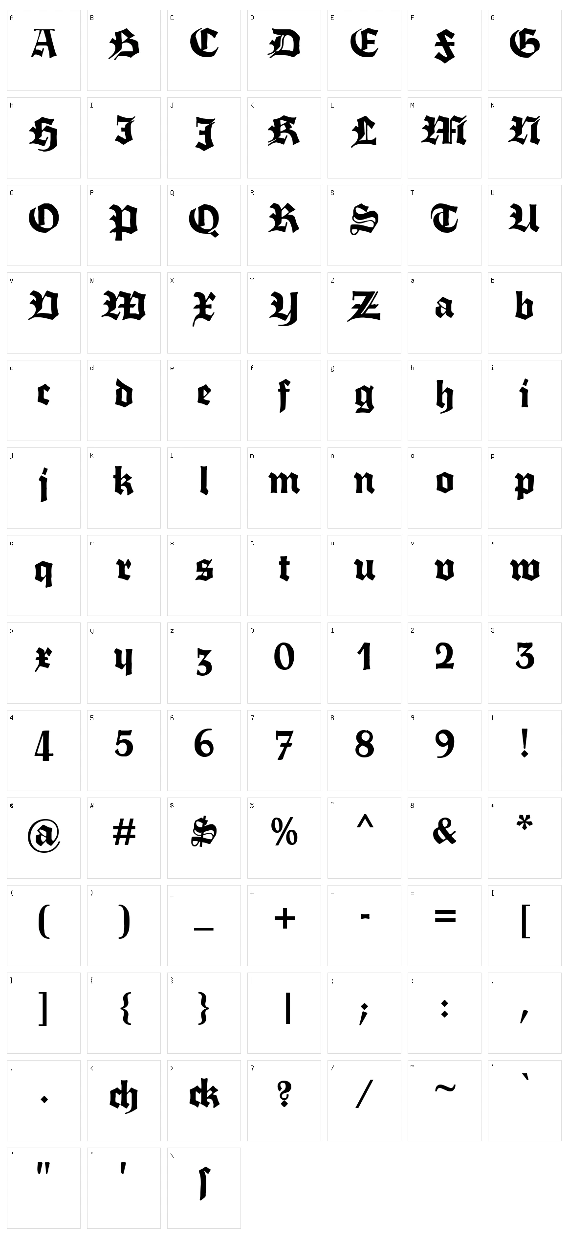 Fette Trump Deutsch Character Set