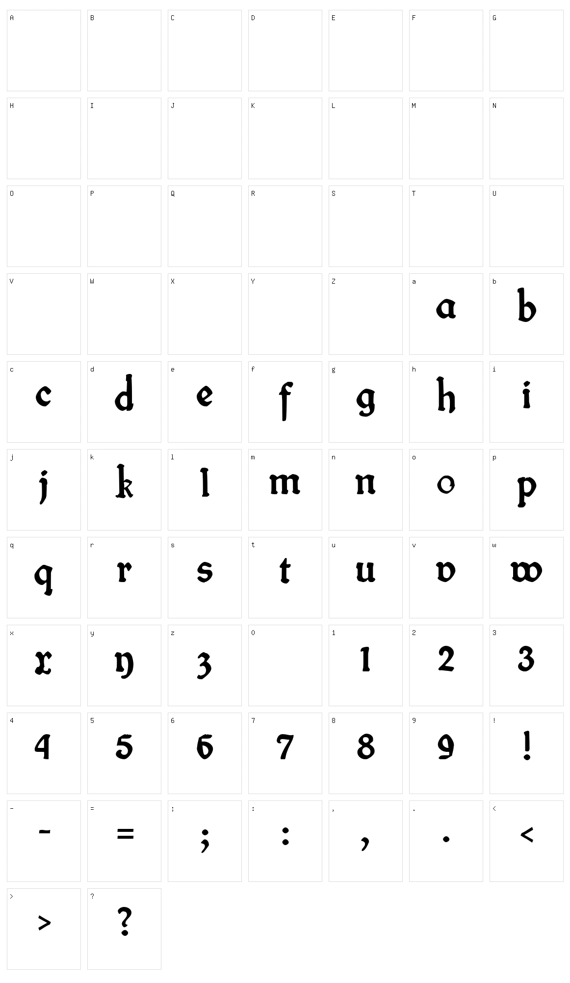 Fin Fraktur Character Set