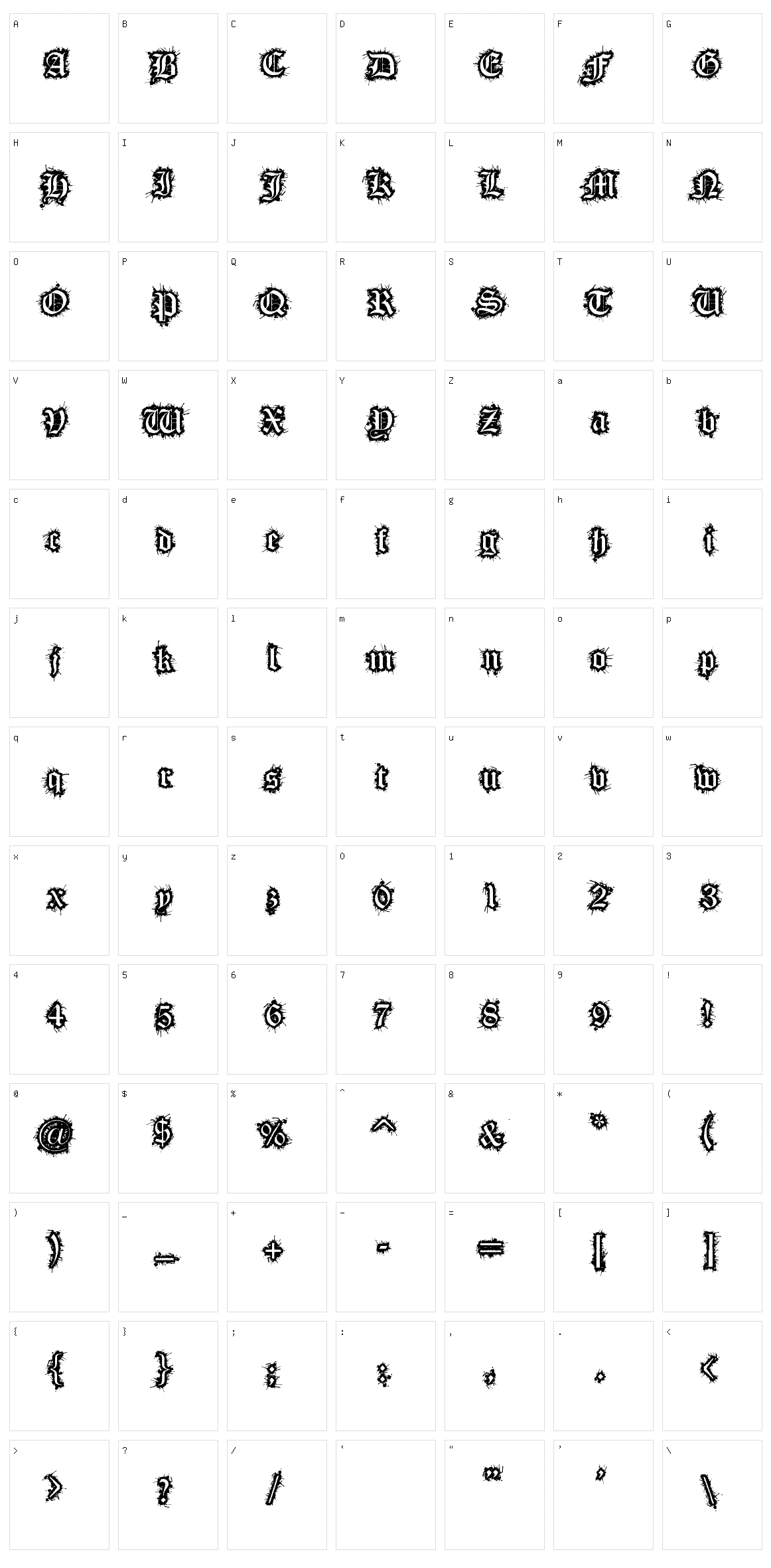 Flesh Wound Character Set