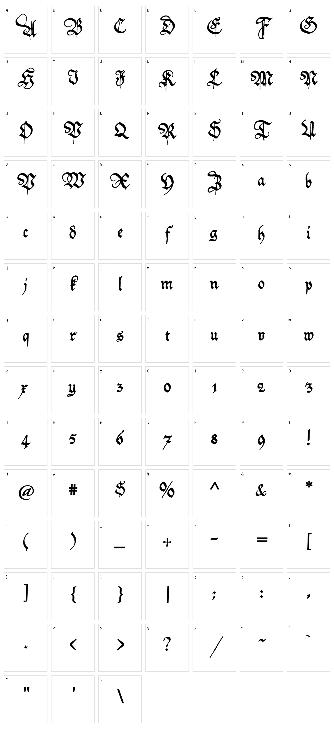 Friedolin Character Set
