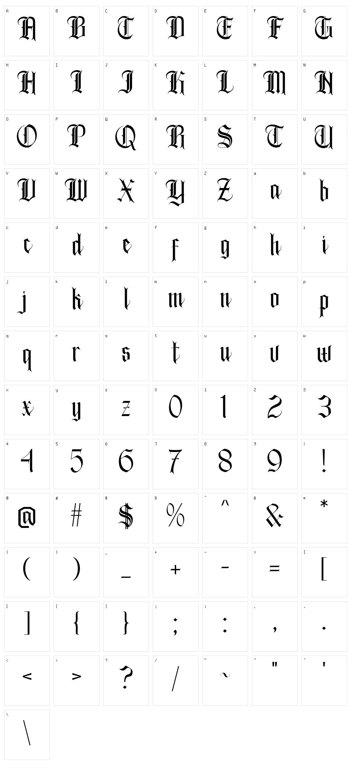 Ghosthey Character Set