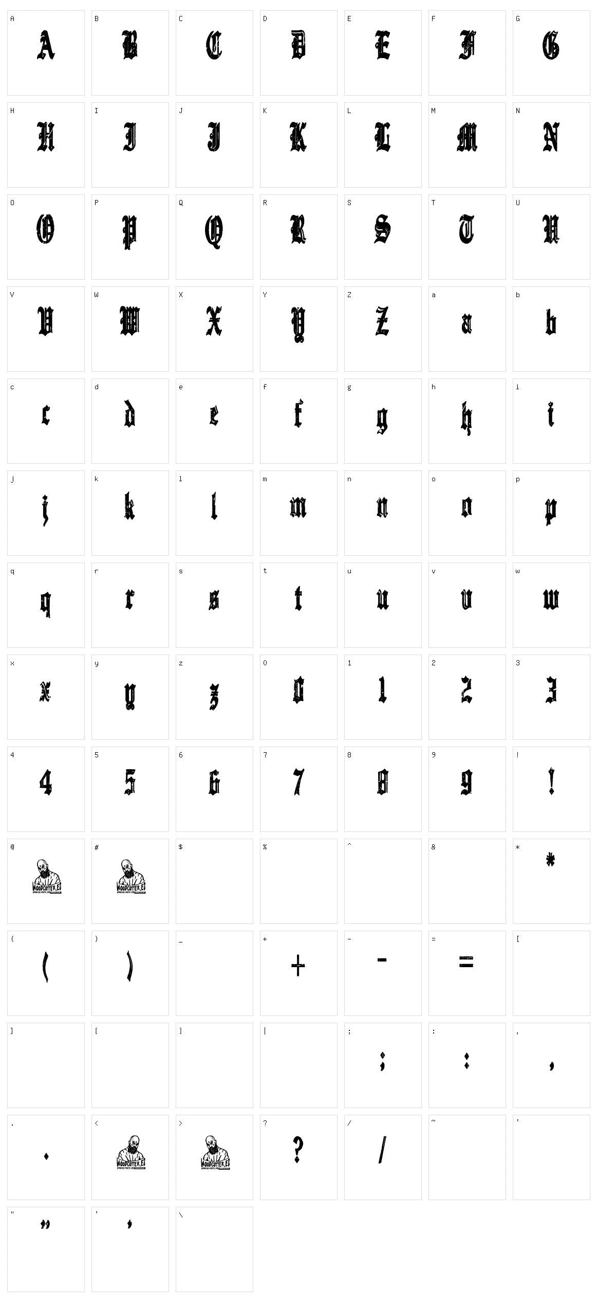 Gothic Destroyer Character Set