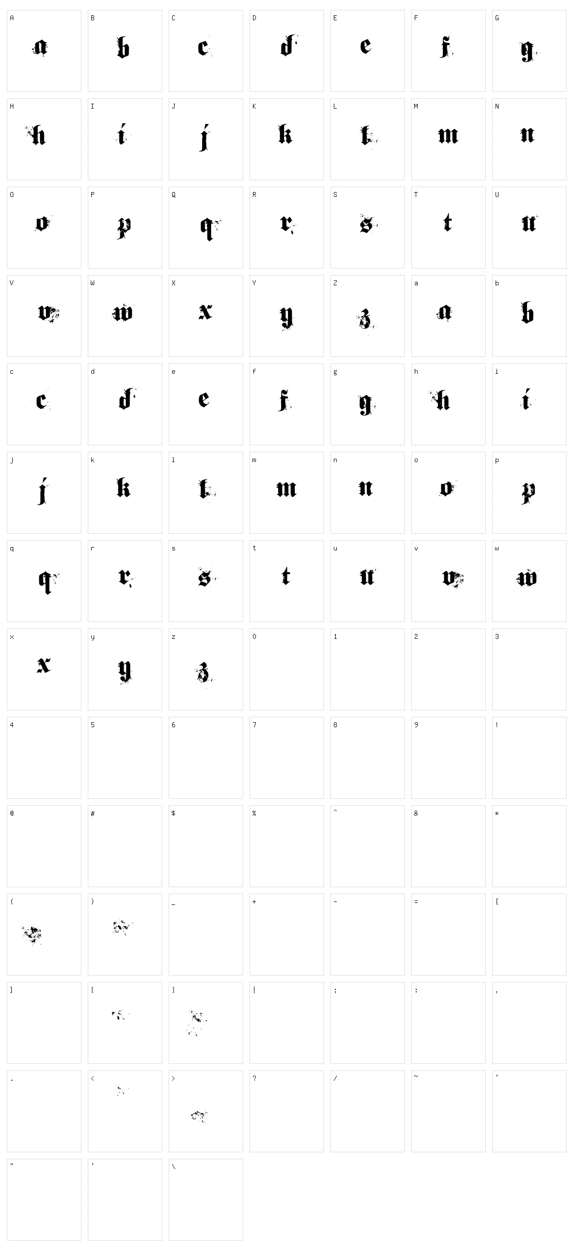 Gothical Character Set
