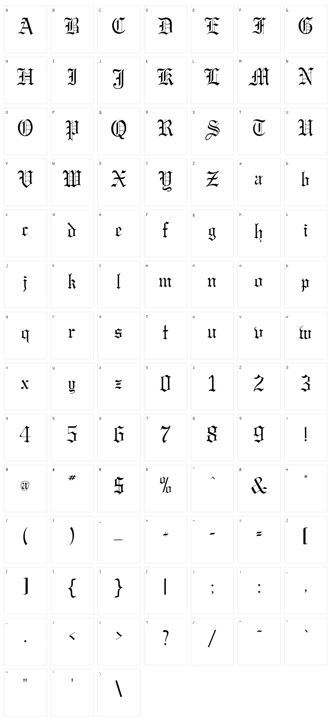 Gregorian FLF Character Set