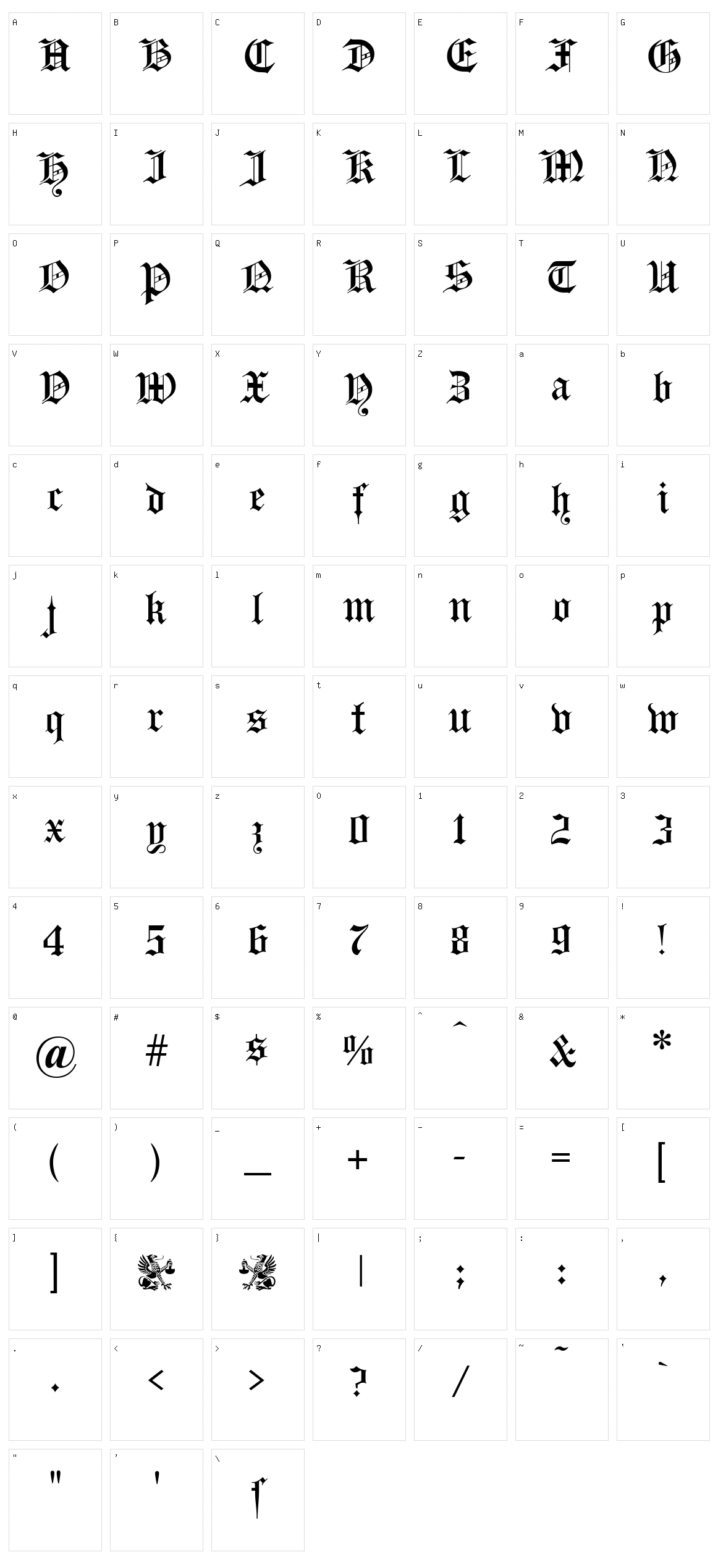 Headline Text Character Set