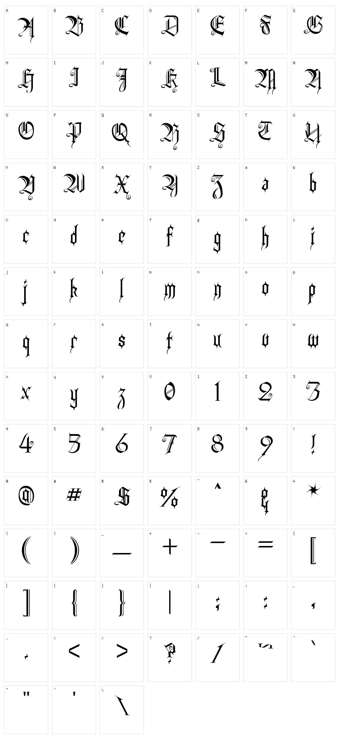 Heidorn Hill Character Set