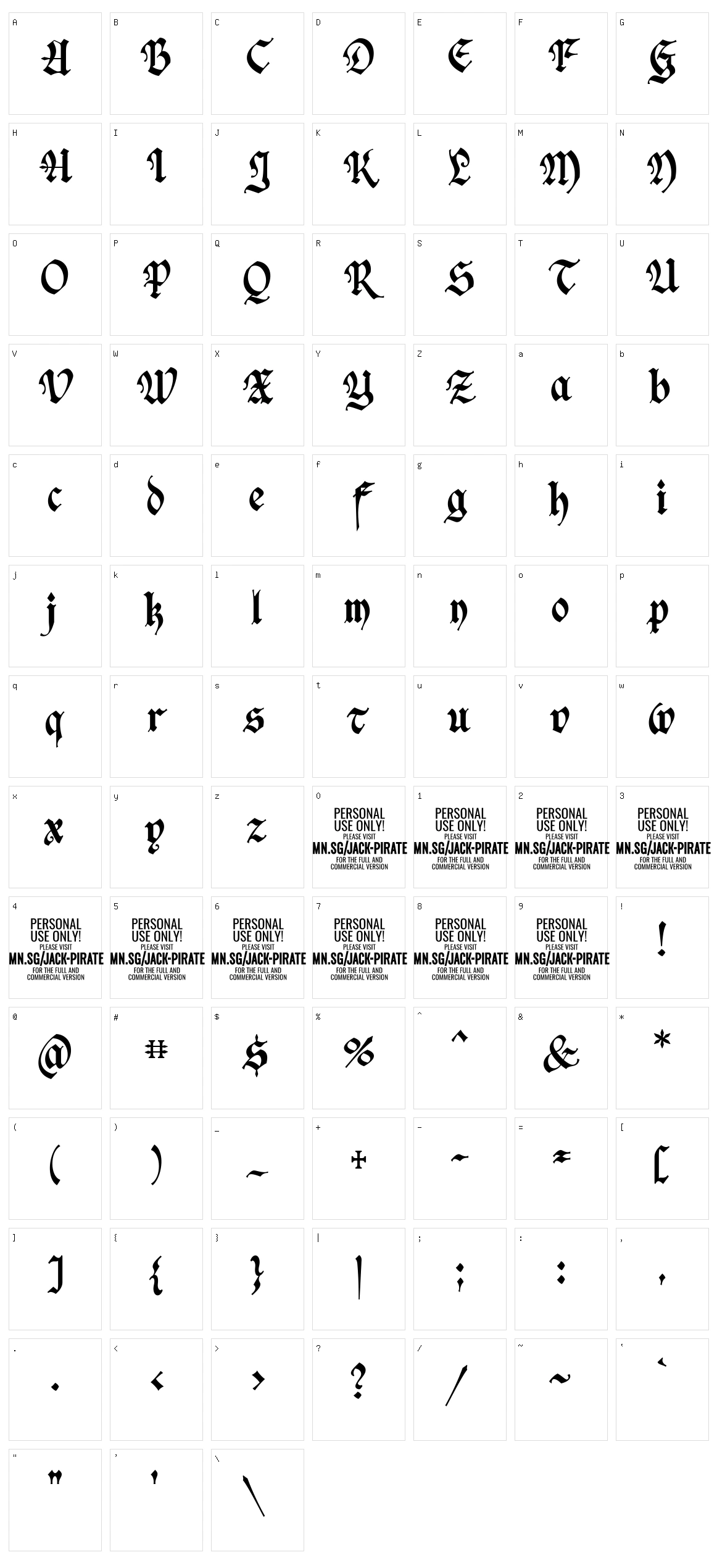 Jack Pirate Character Set