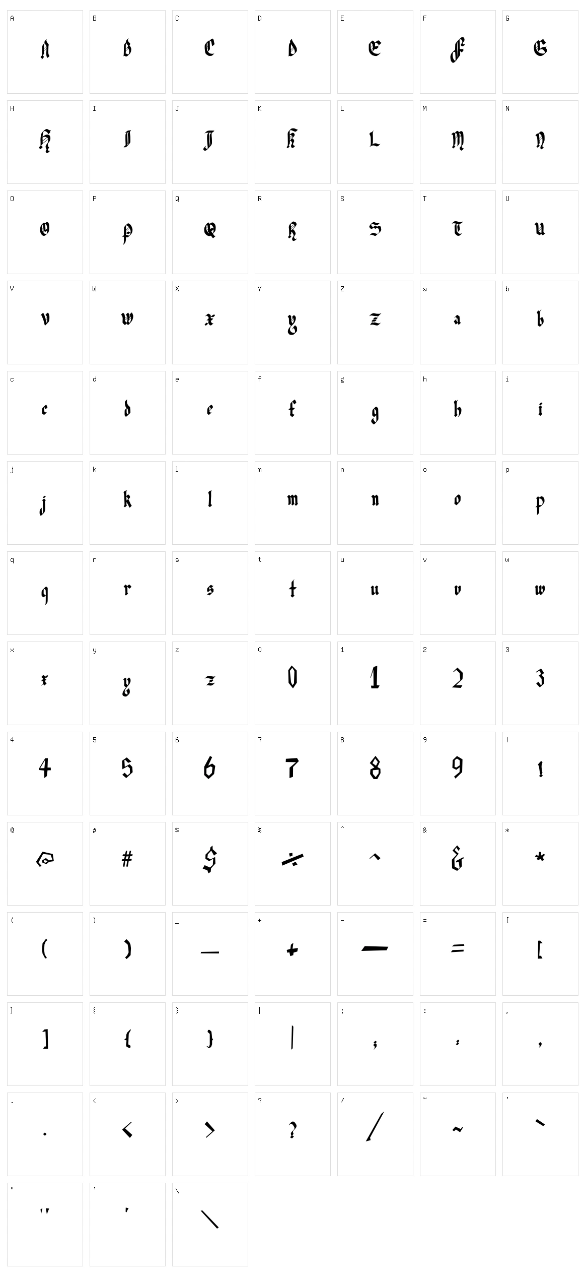 Julia Black Character Set