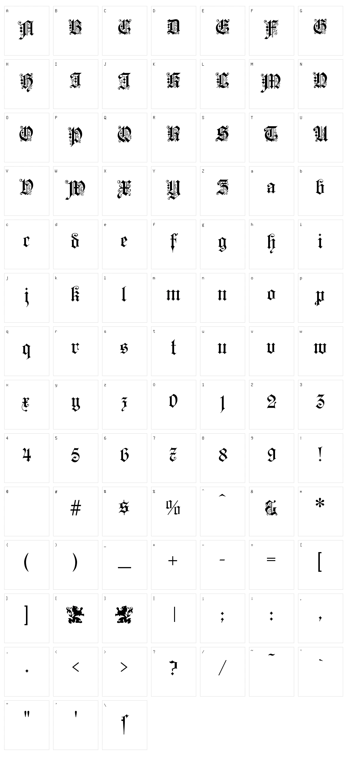 Kaiserzeit Gotisch Character Set