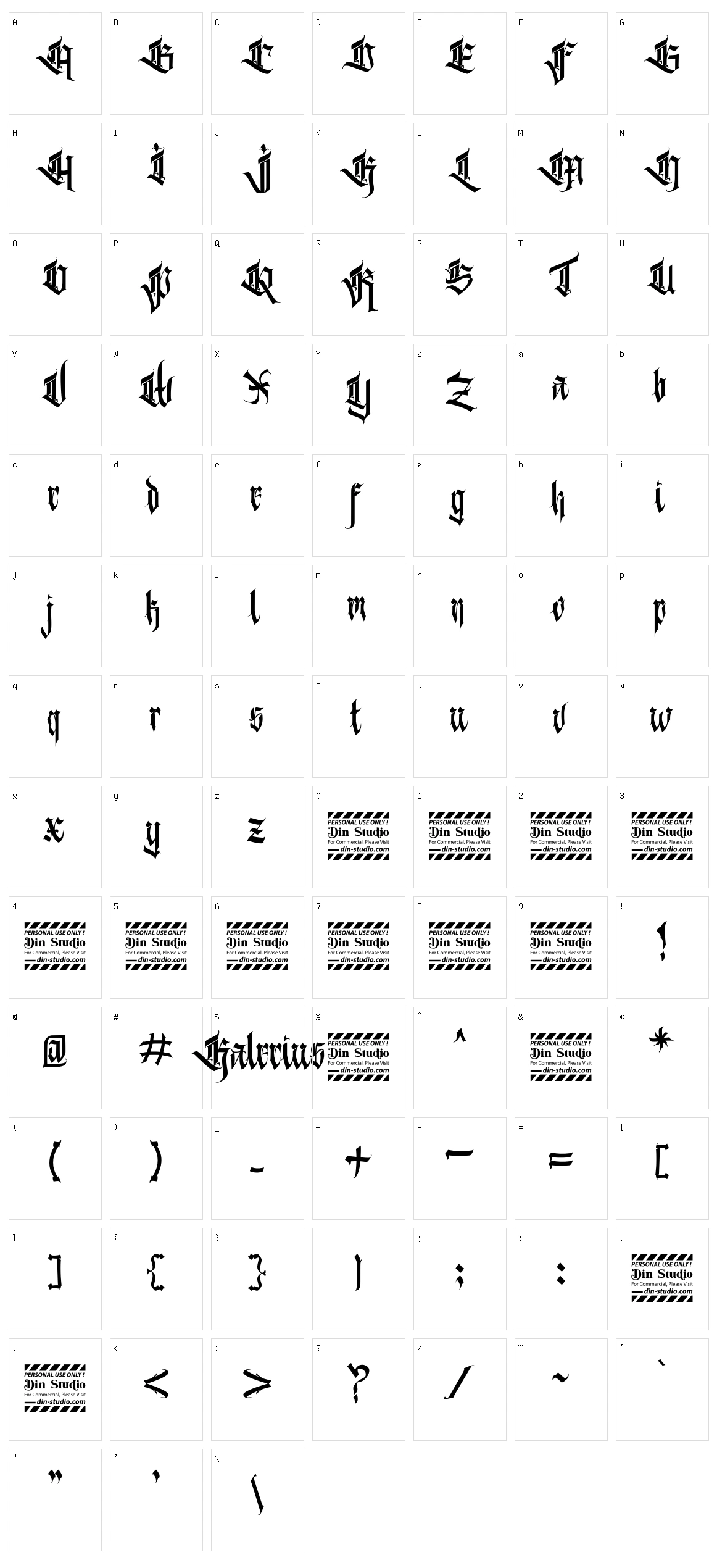 Kalecius Character Set