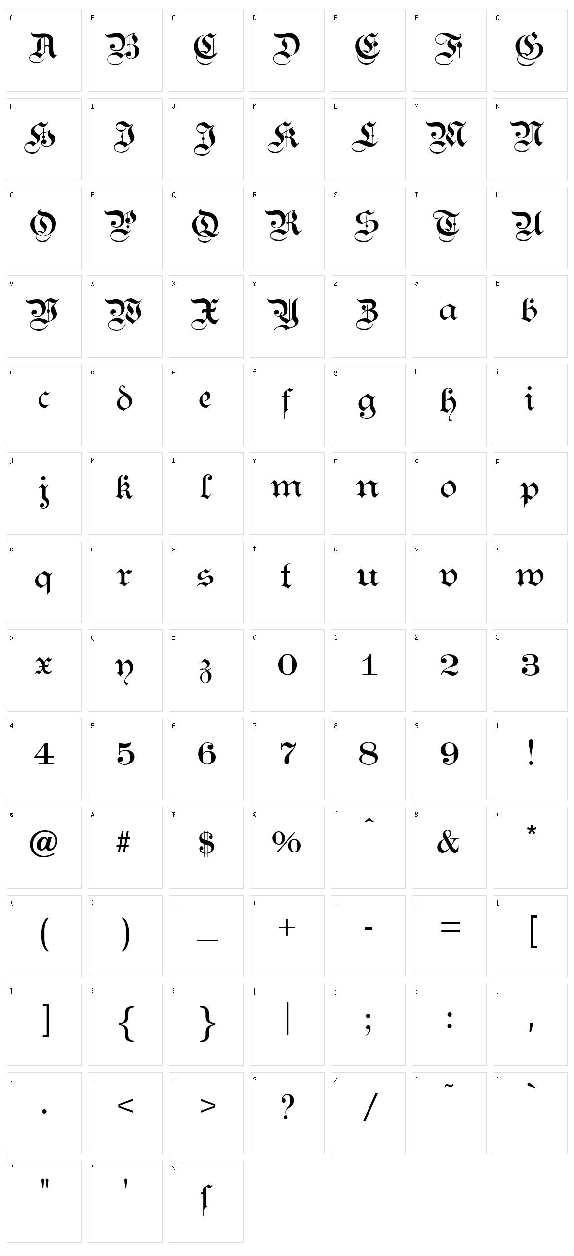Kanzlei Character Set
