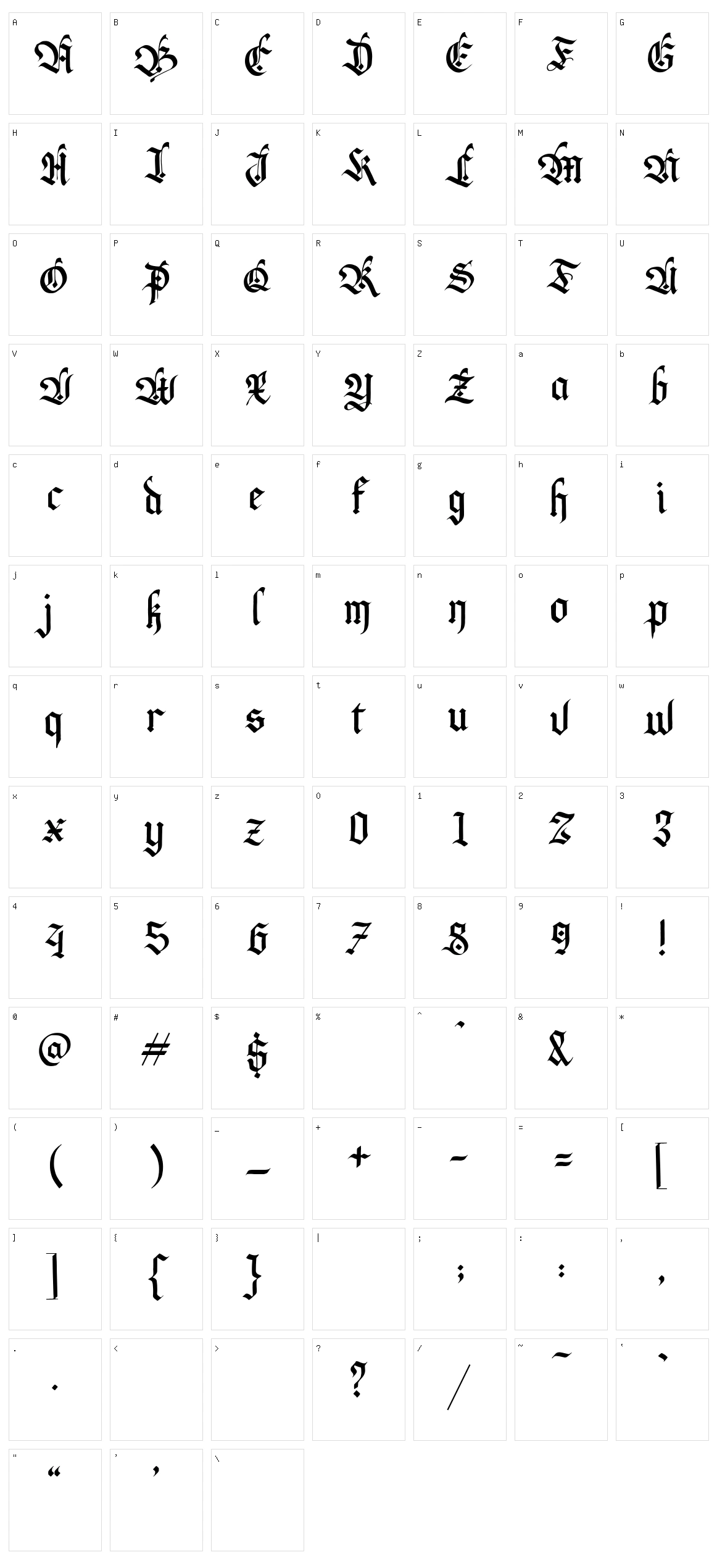 Kenarock Character Set