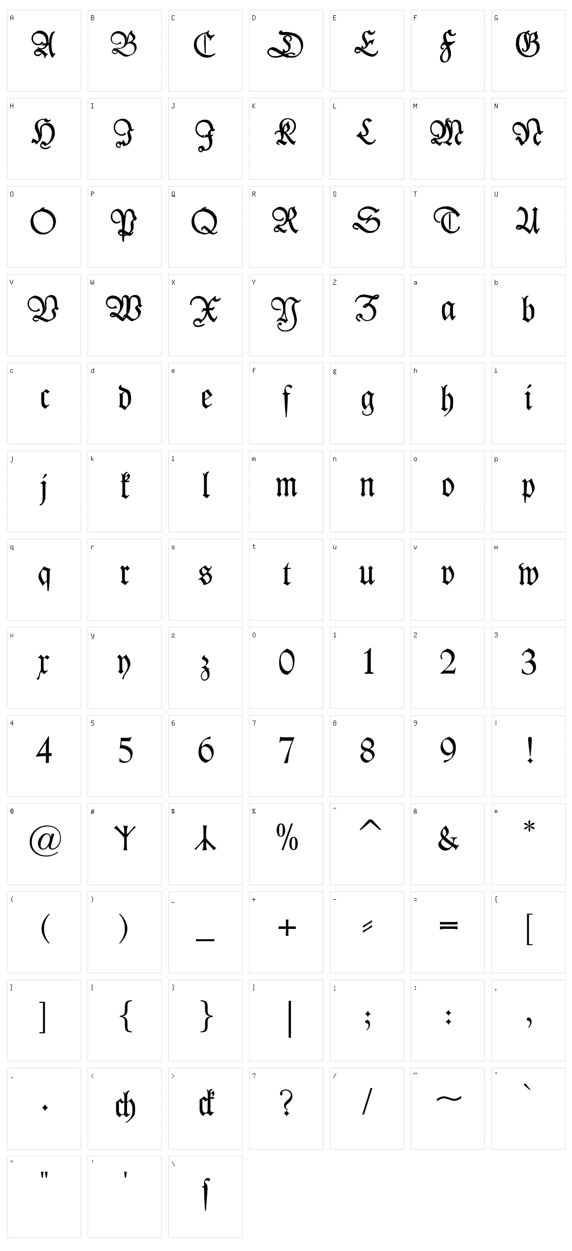 Kleist-Fraktur Character Set