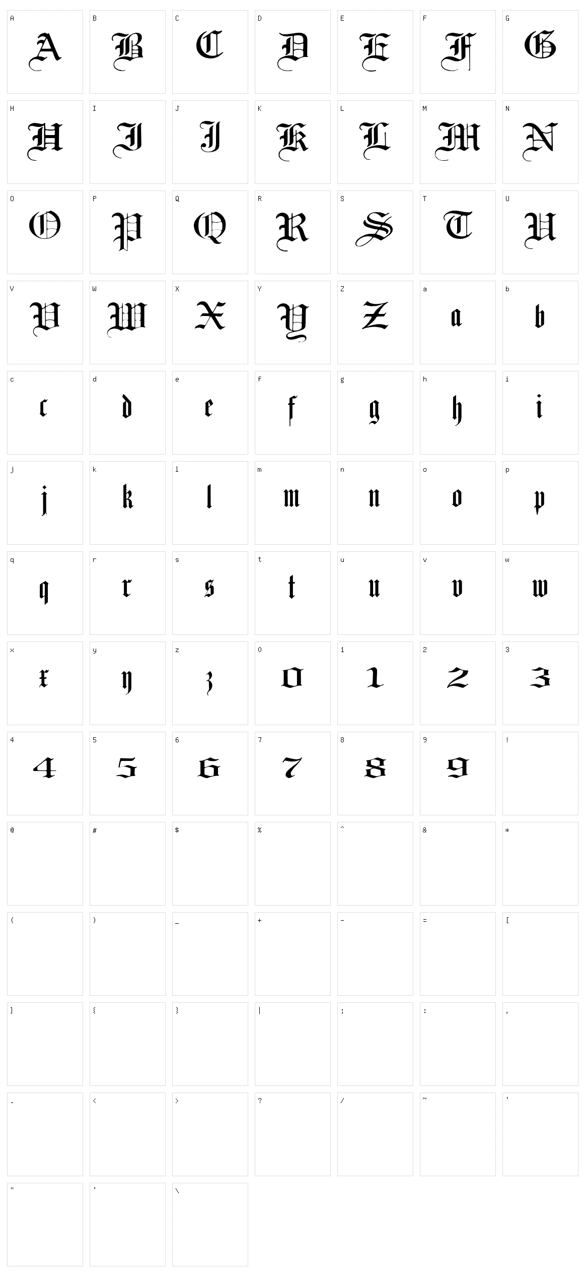 Laandbrau Character Set