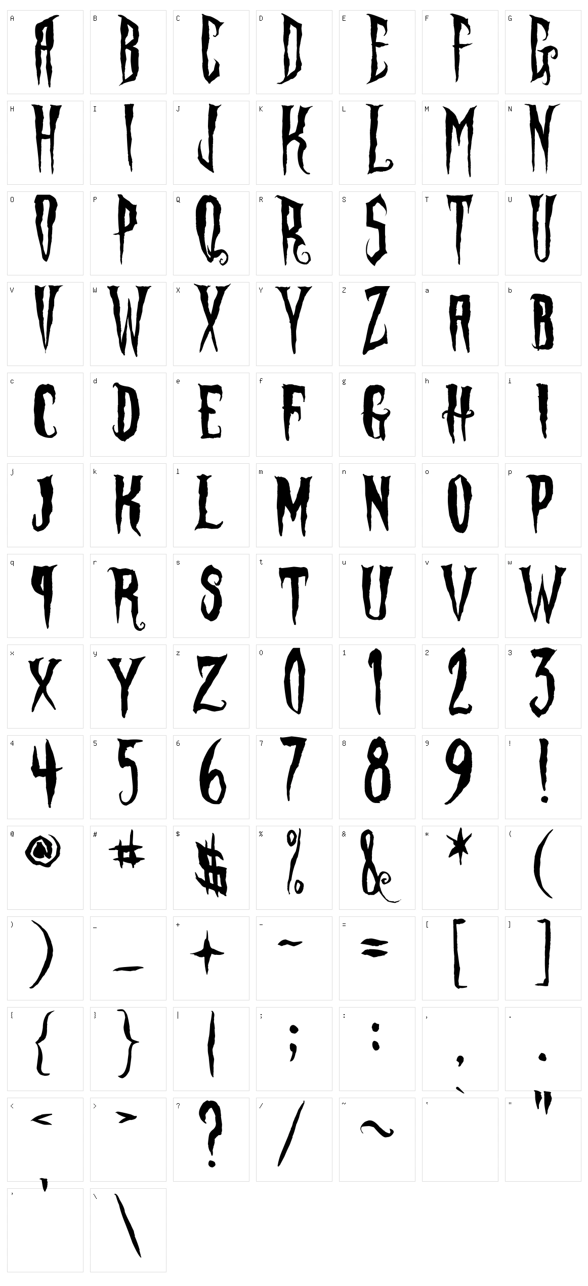 Phantom Fingers Character Set