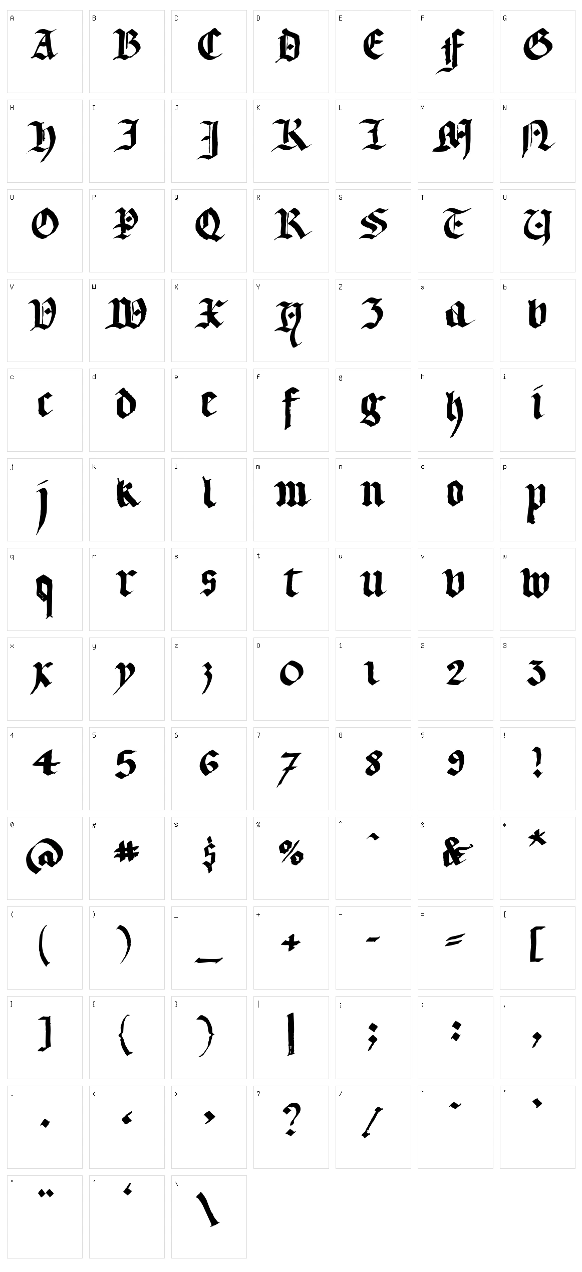 LL Textur Character Set