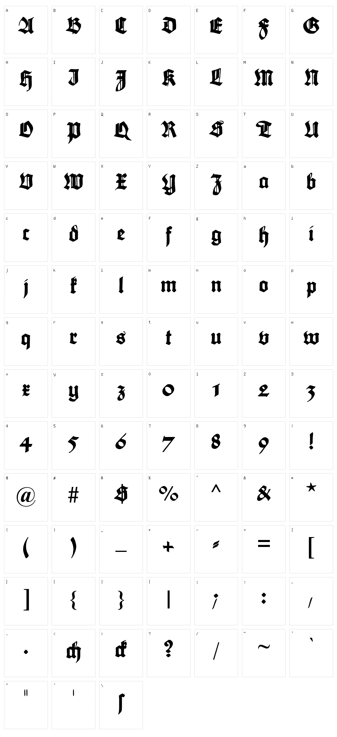 Maximilian Character Set