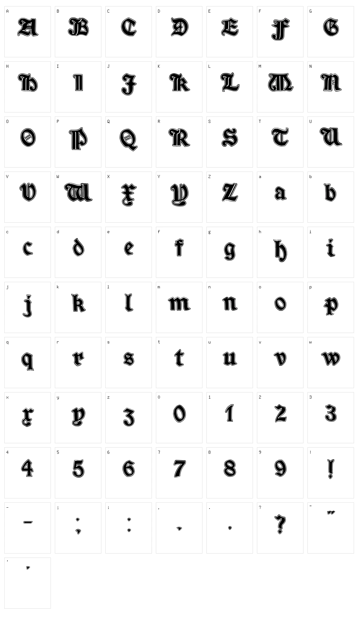 Minim Character Set