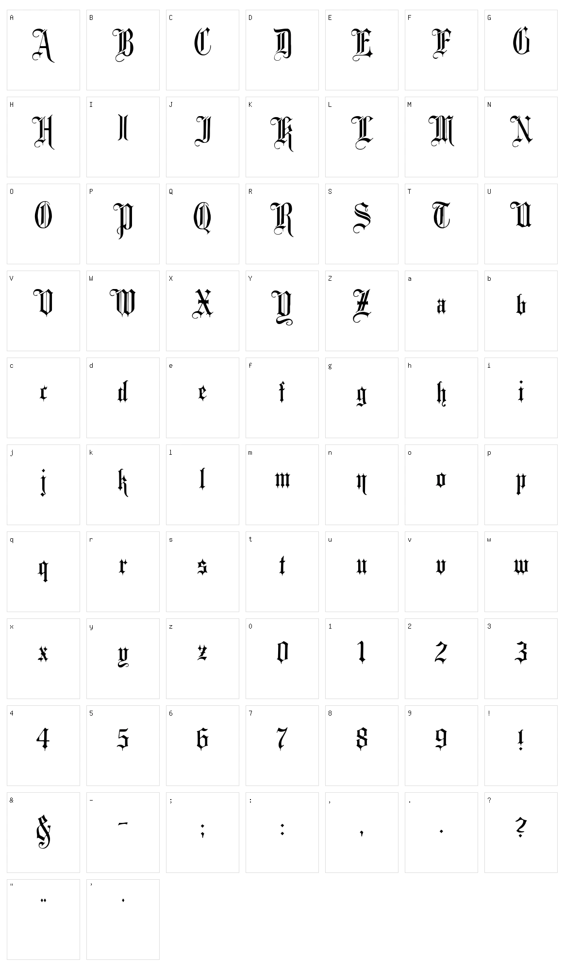 Minster Character Set