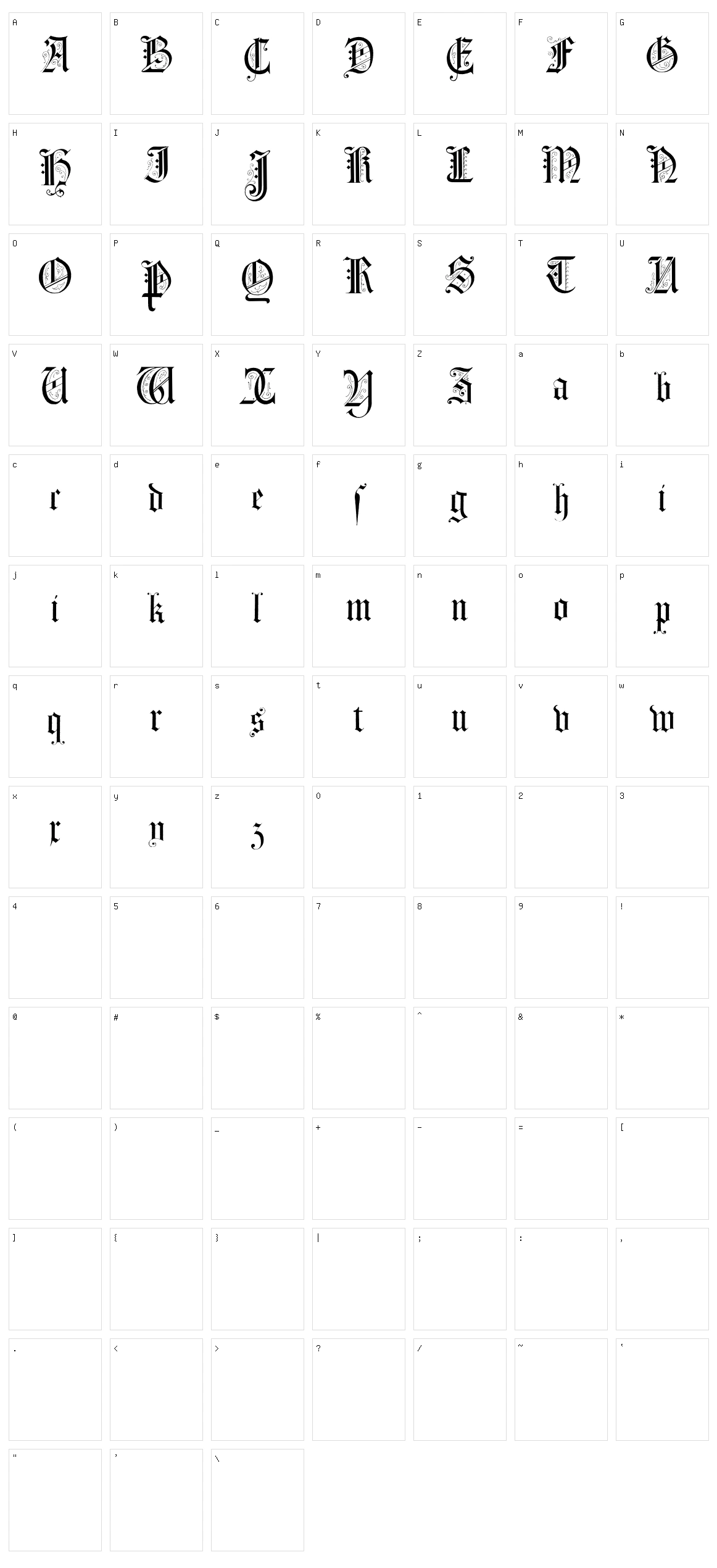 Morcrepito Character Set