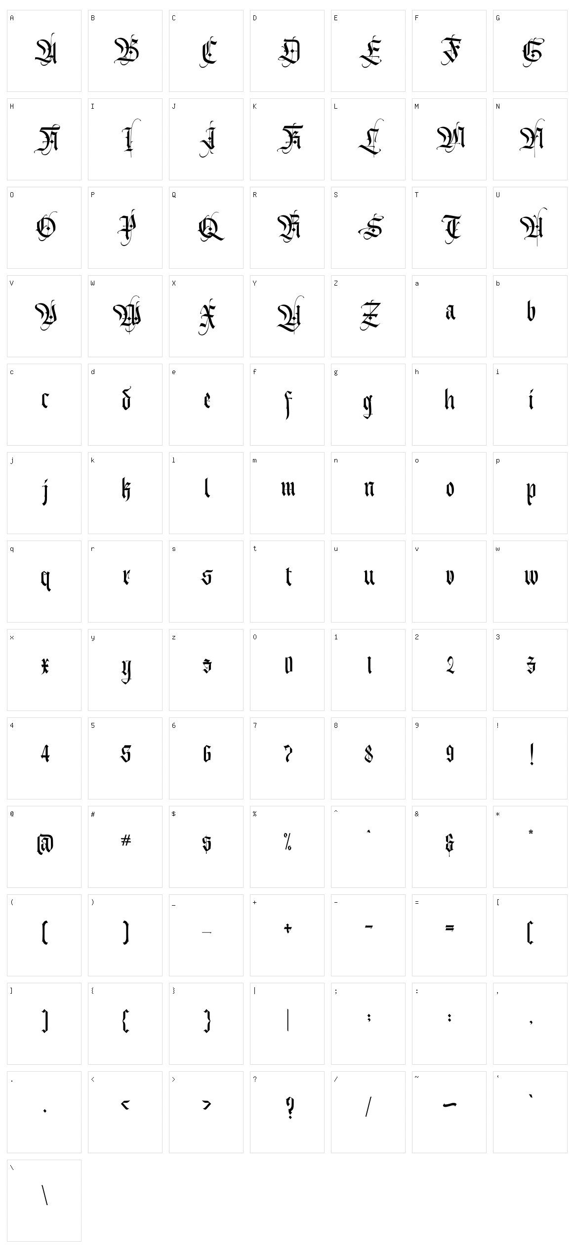Morsten Character Set