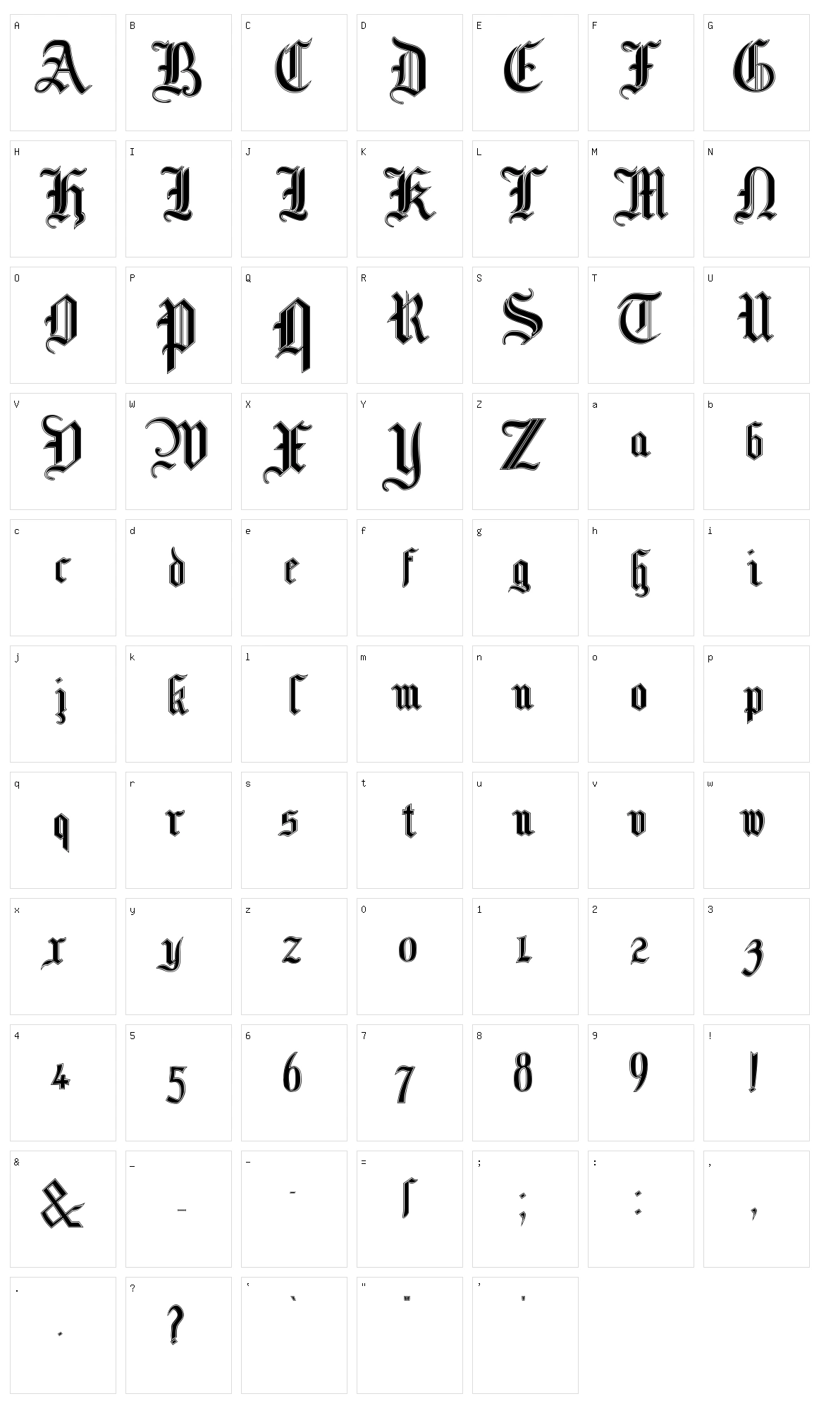 Mottisfont Character Set