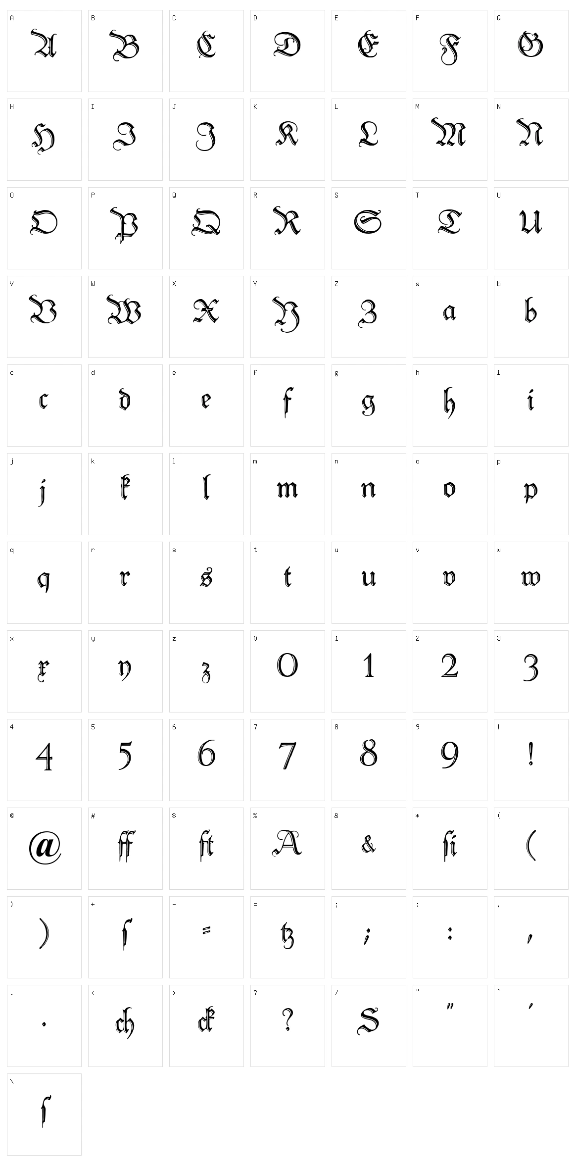Peter Schlemihl Character Set