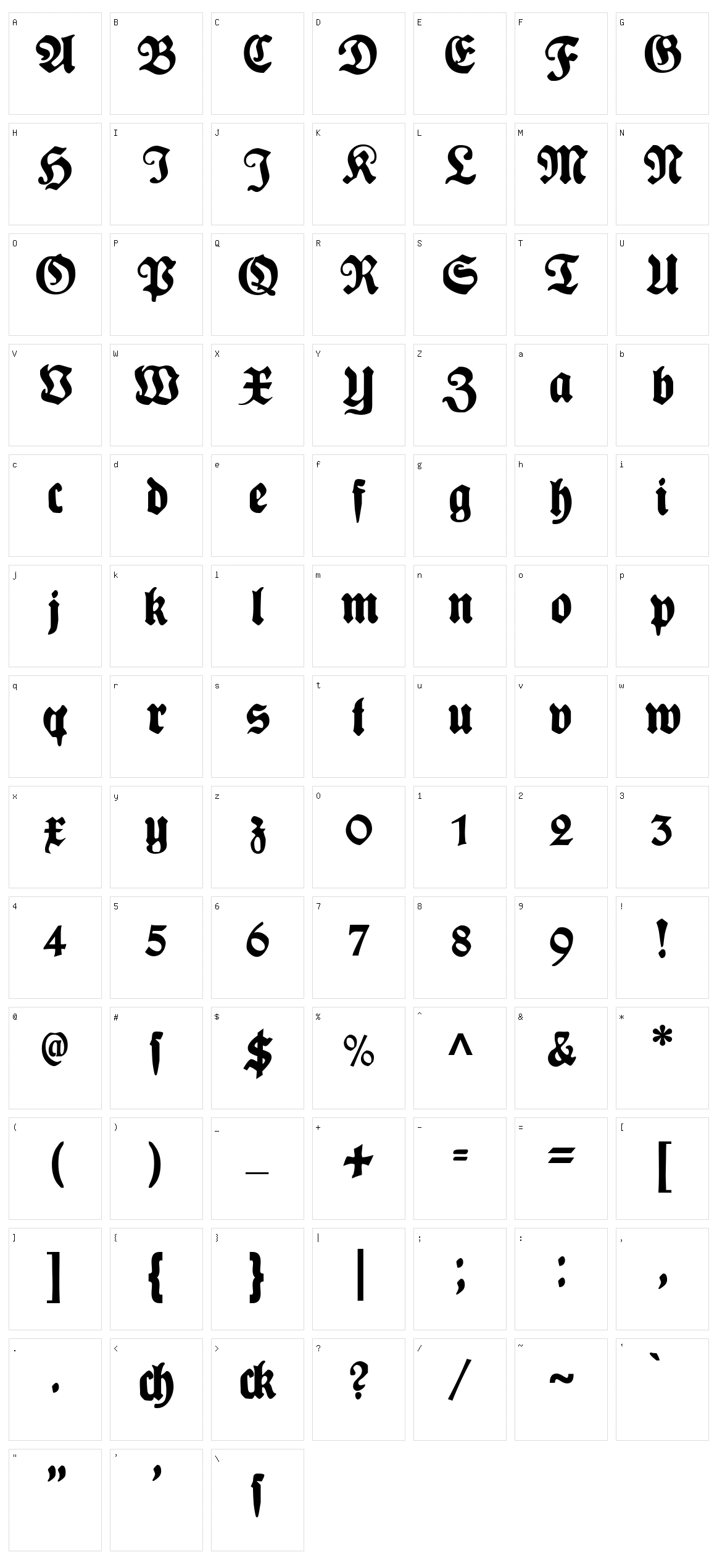 Plakat Fraktur Character Set