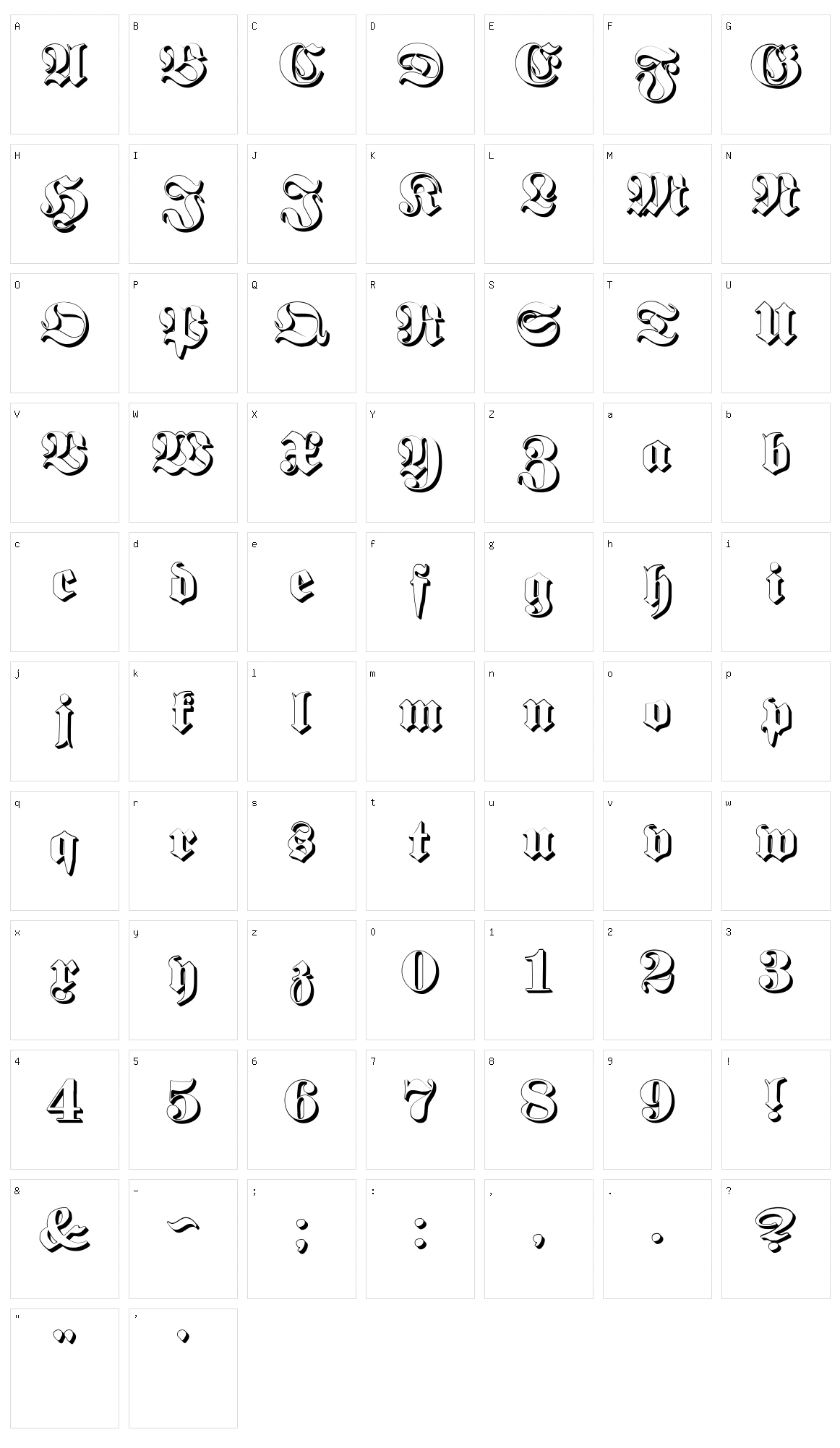 Proclamate Character Set