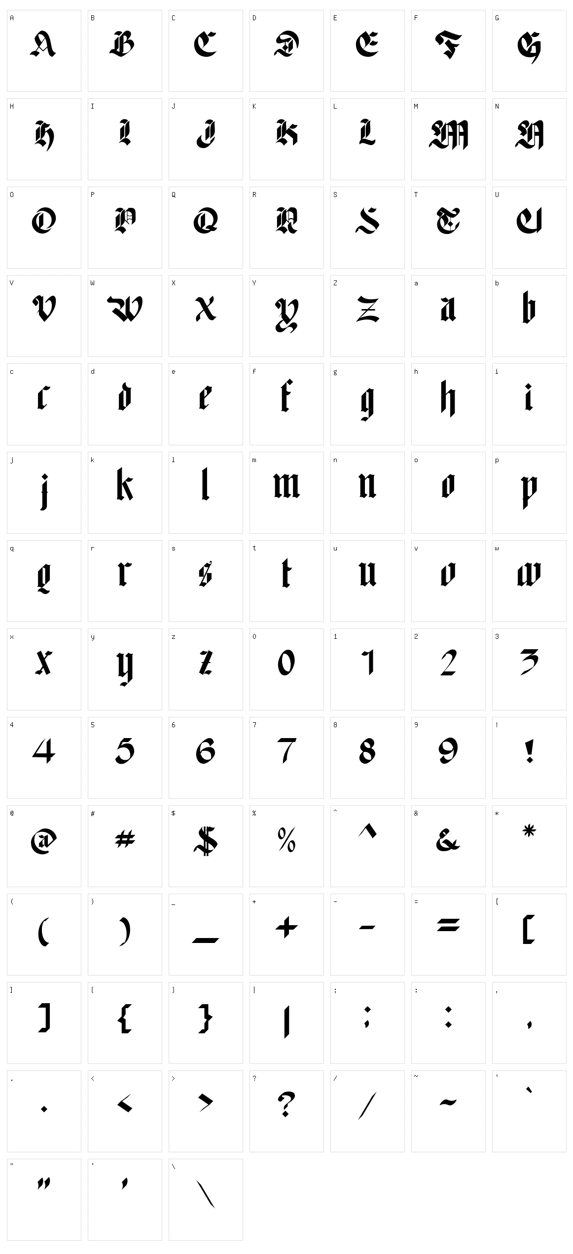 Redro Character Set