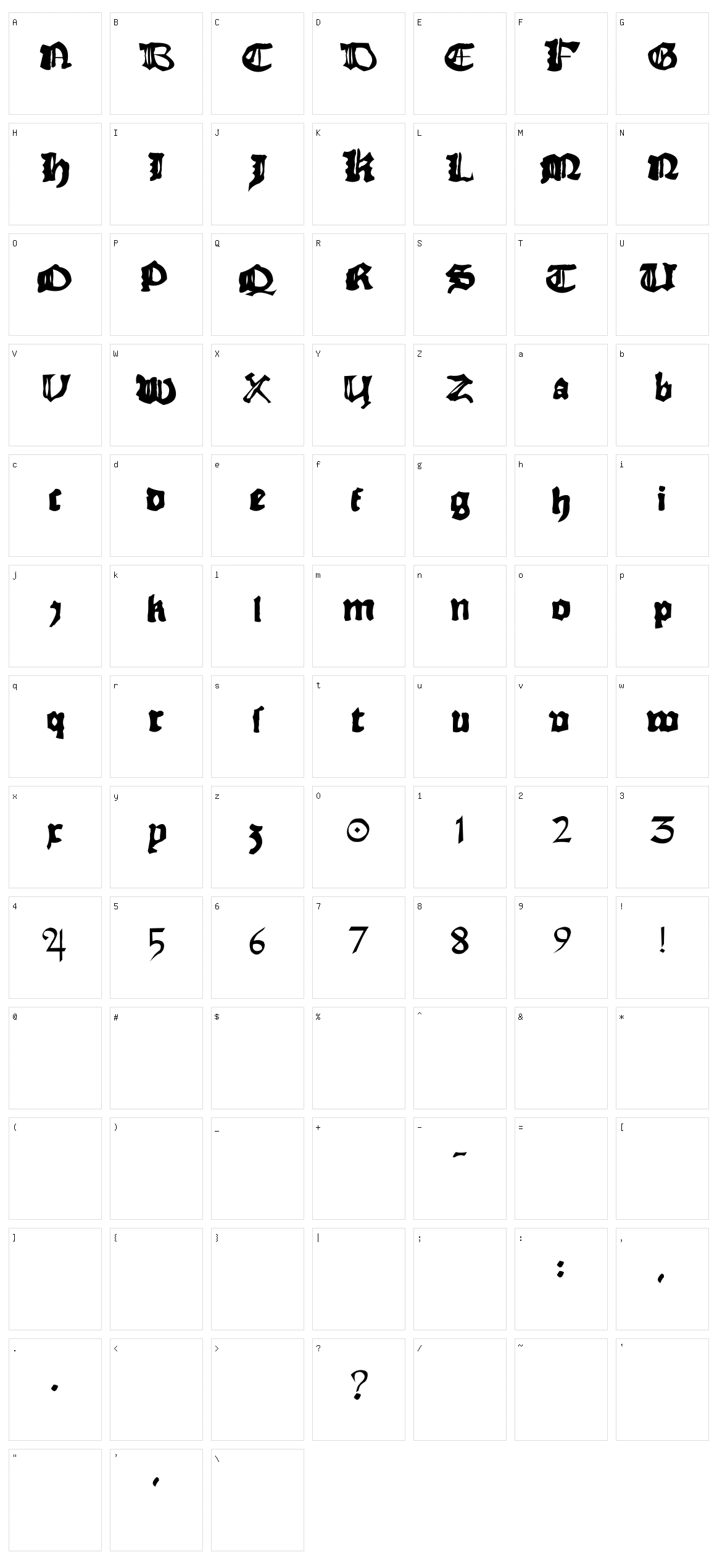 Rhyme Chronicle 1494 Character Set