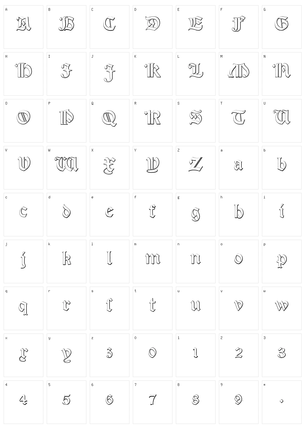Salterio Character Set
