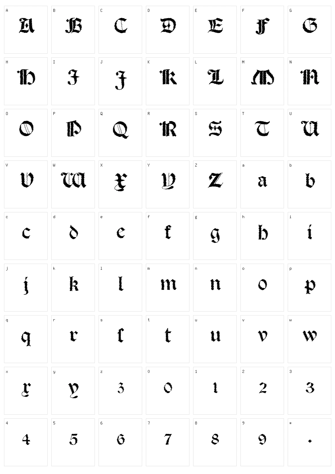 Salterio Trash Character Set