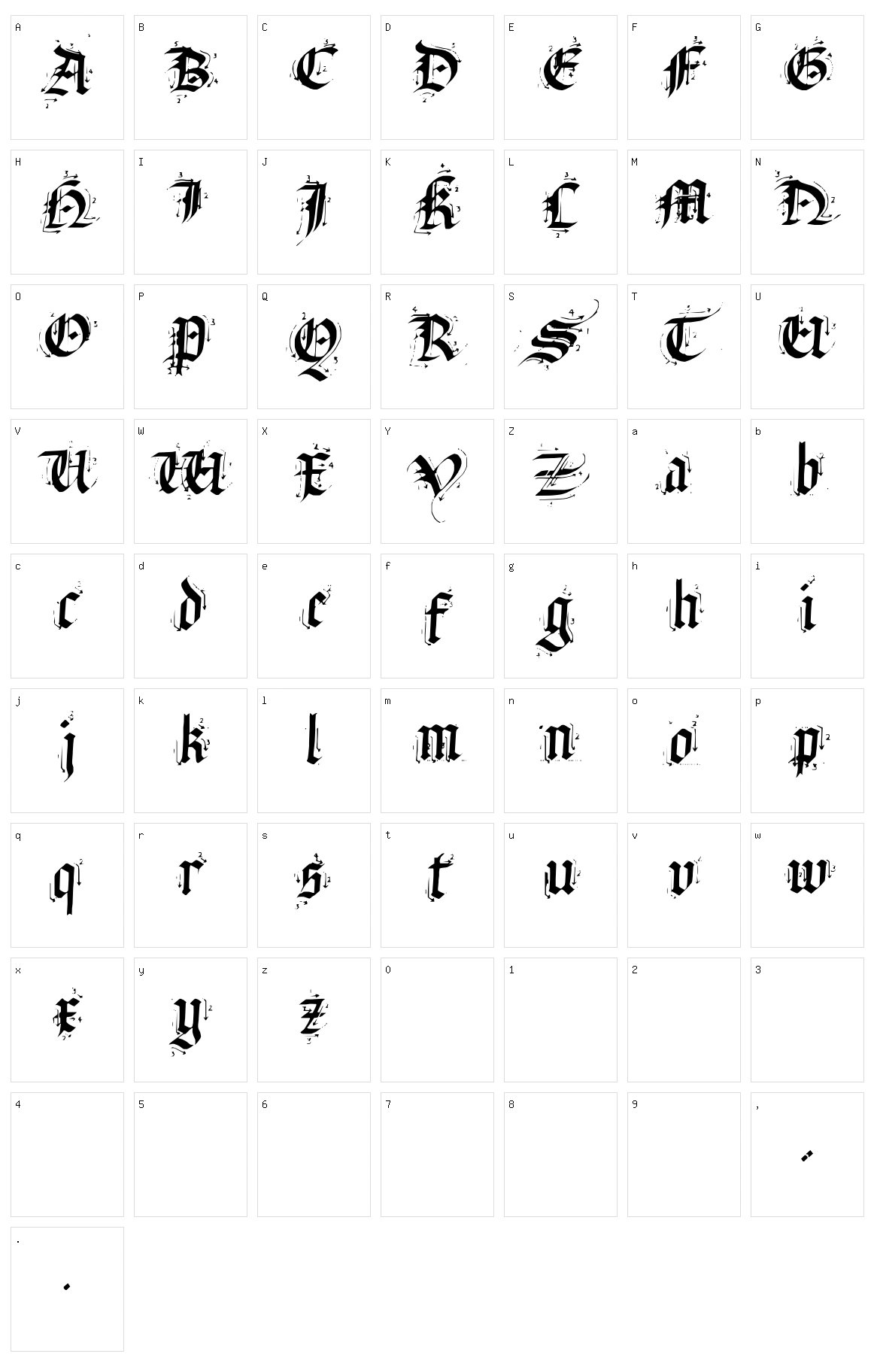 Satanas Humanum Salvator Character Set