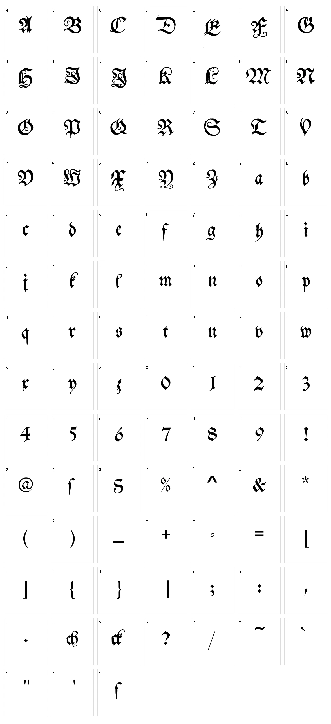 Schwabacher Character Set