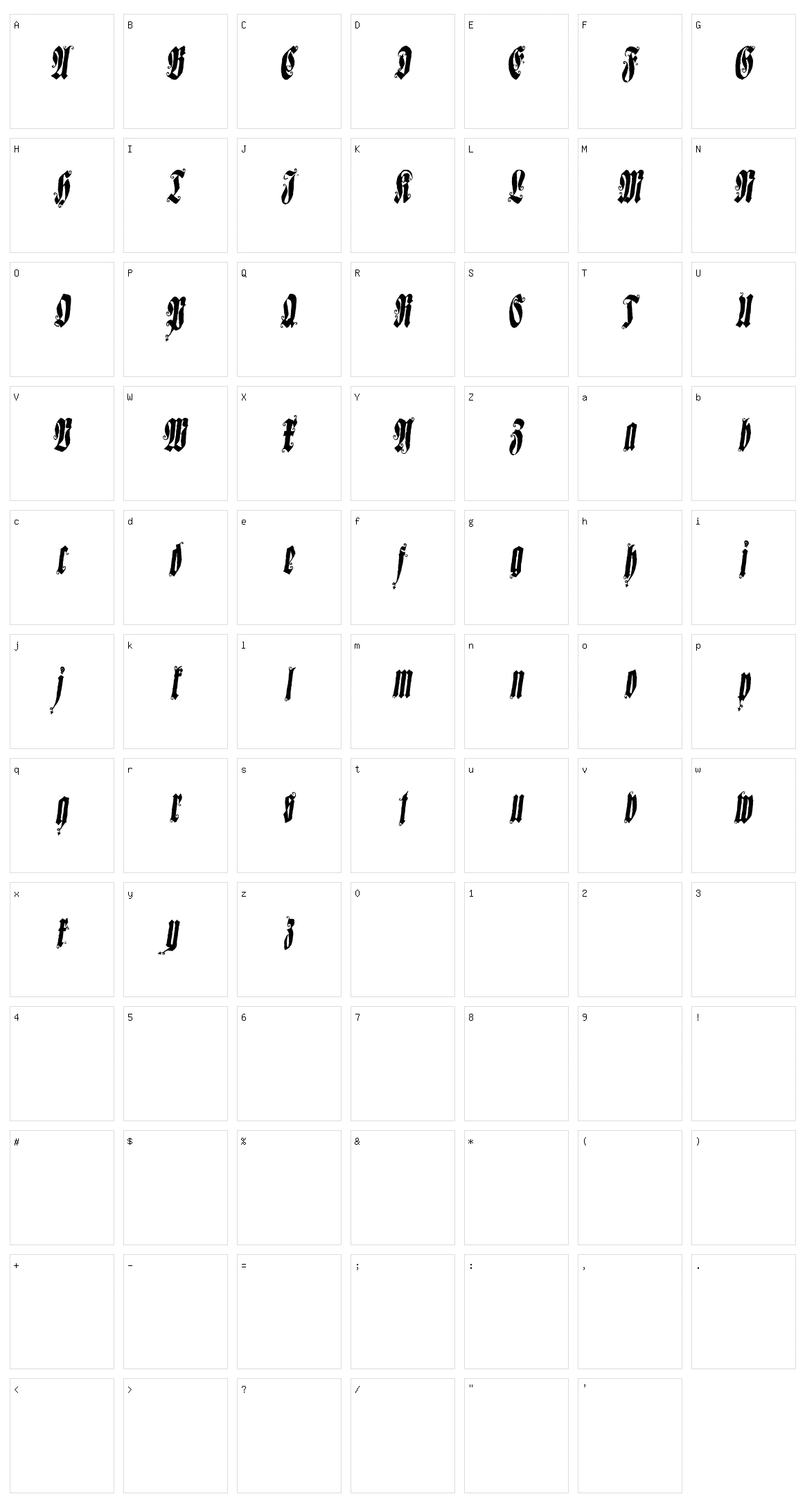 Sepultura Character Set