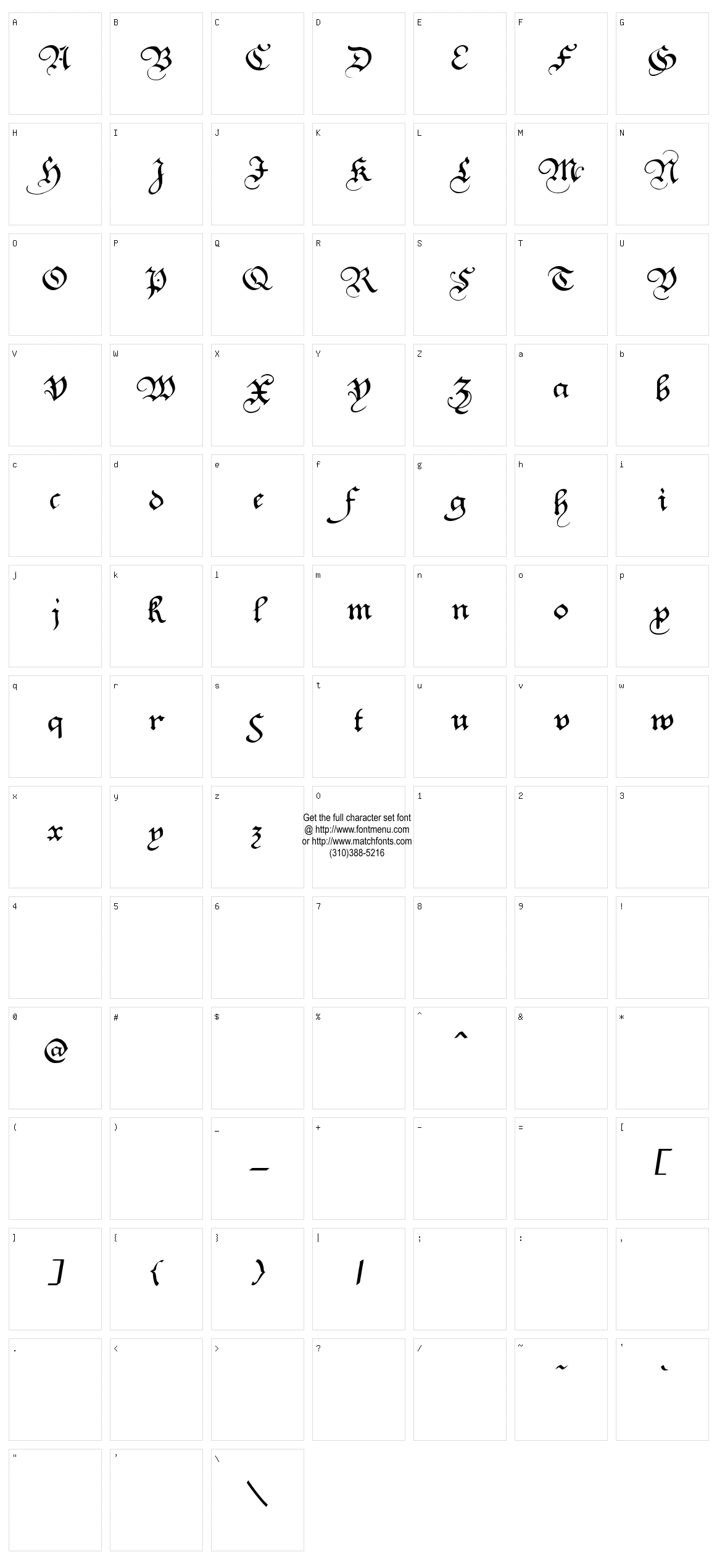 Square Text Character Set