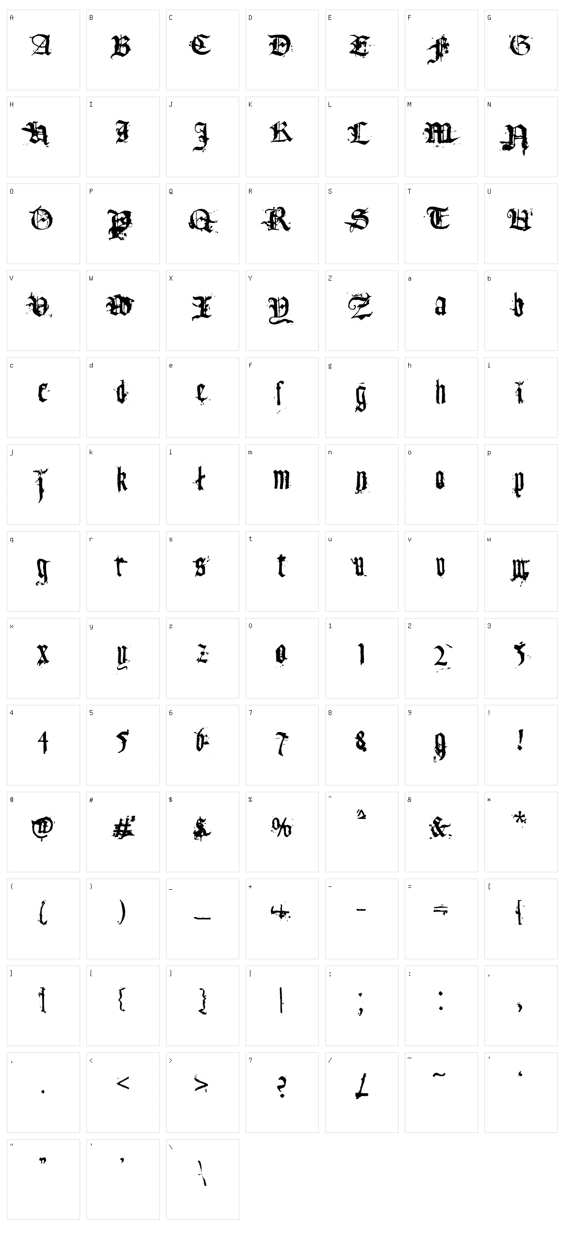 Tfu Tfu Character Set