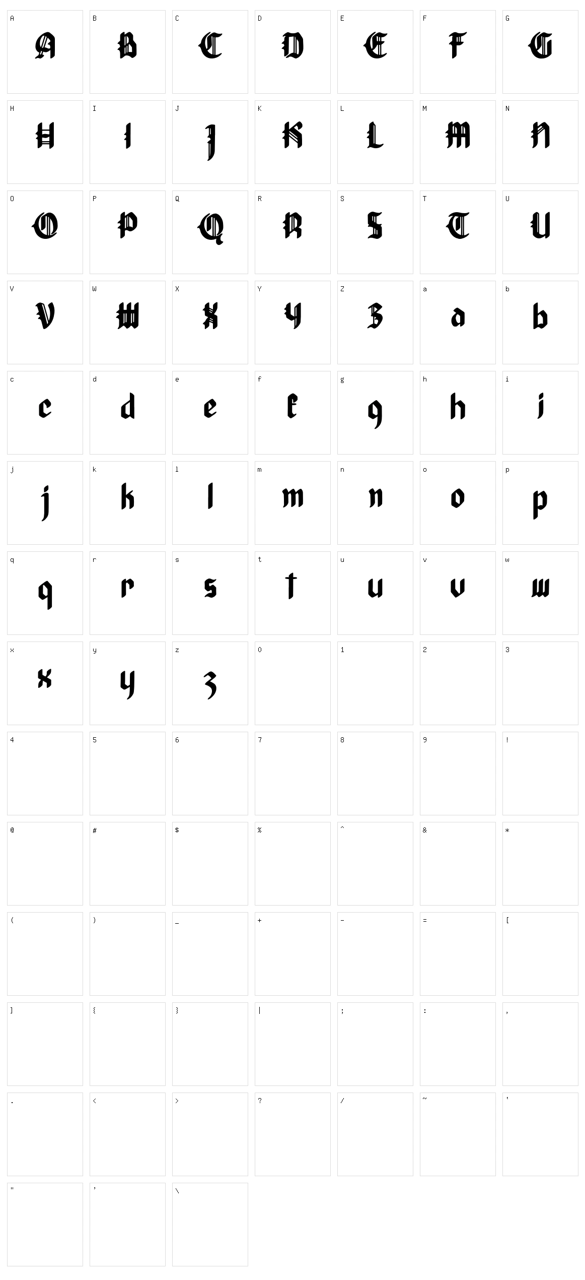 Thanose Character Set
