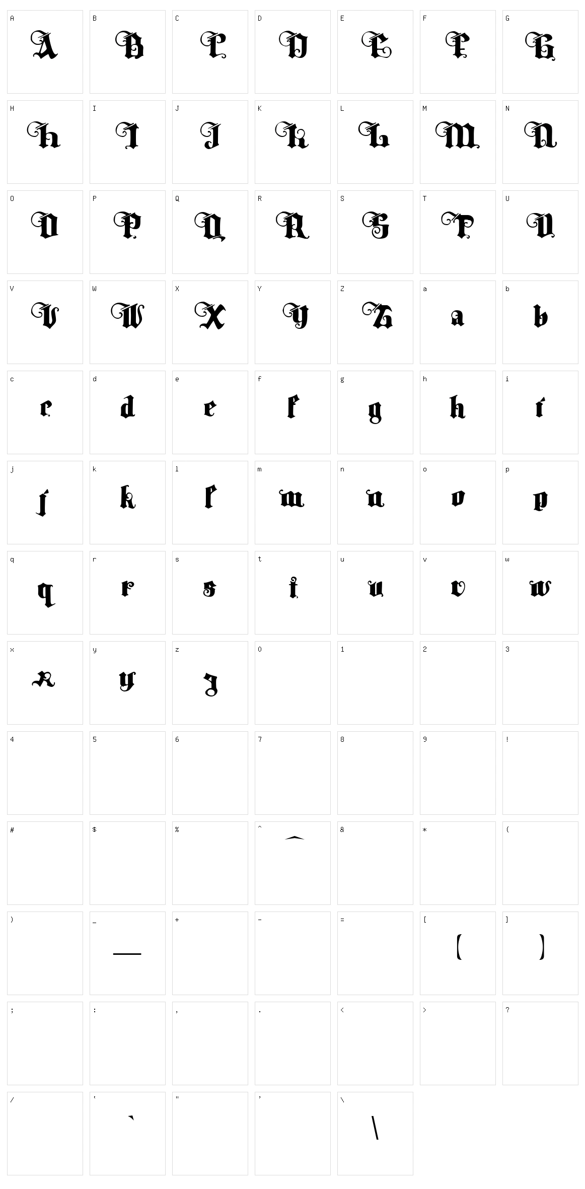 Tyrfing Character Set