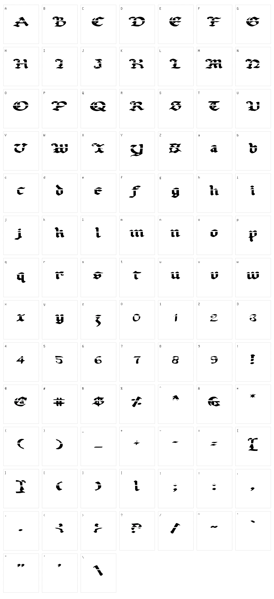 Uberh?lme Character Set